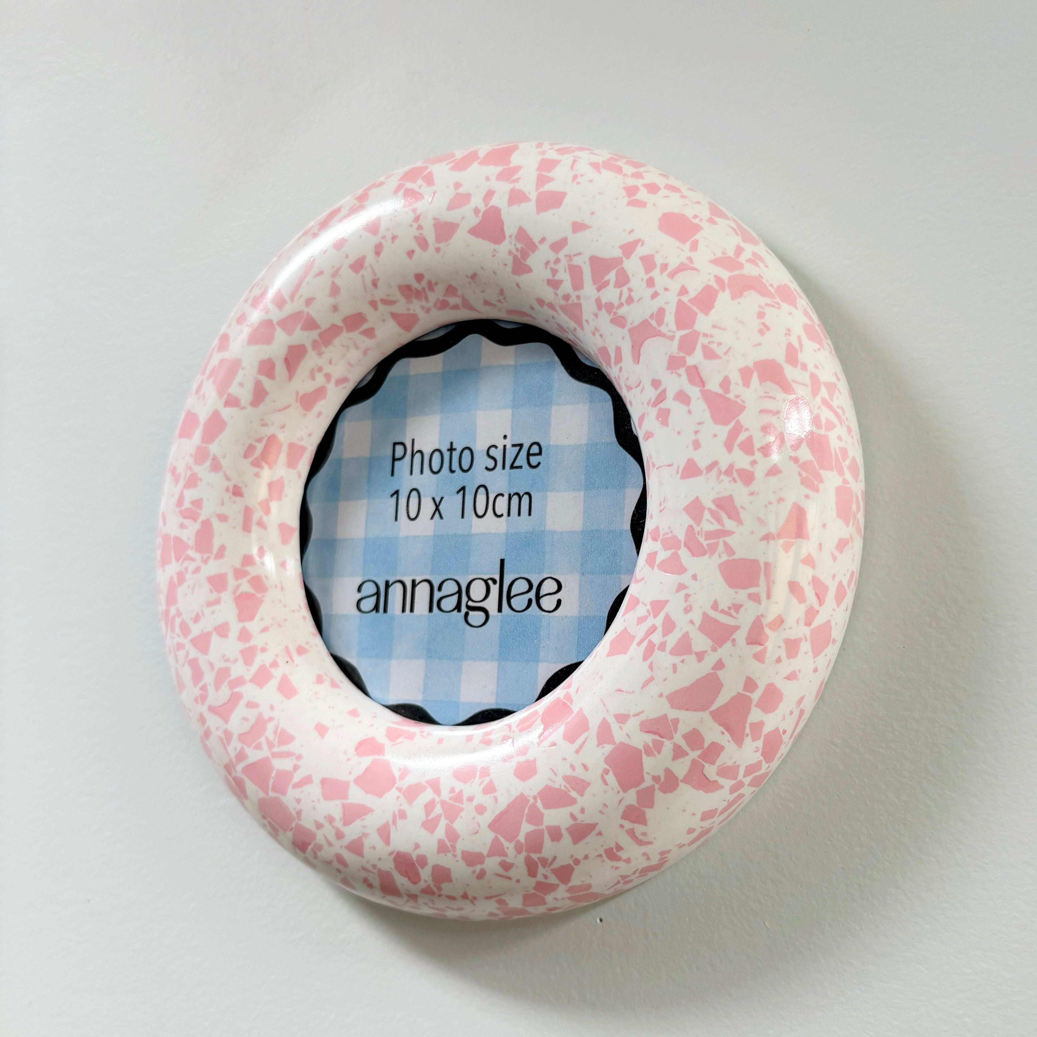 Pink terrazzo pattern wall hanging photo frame