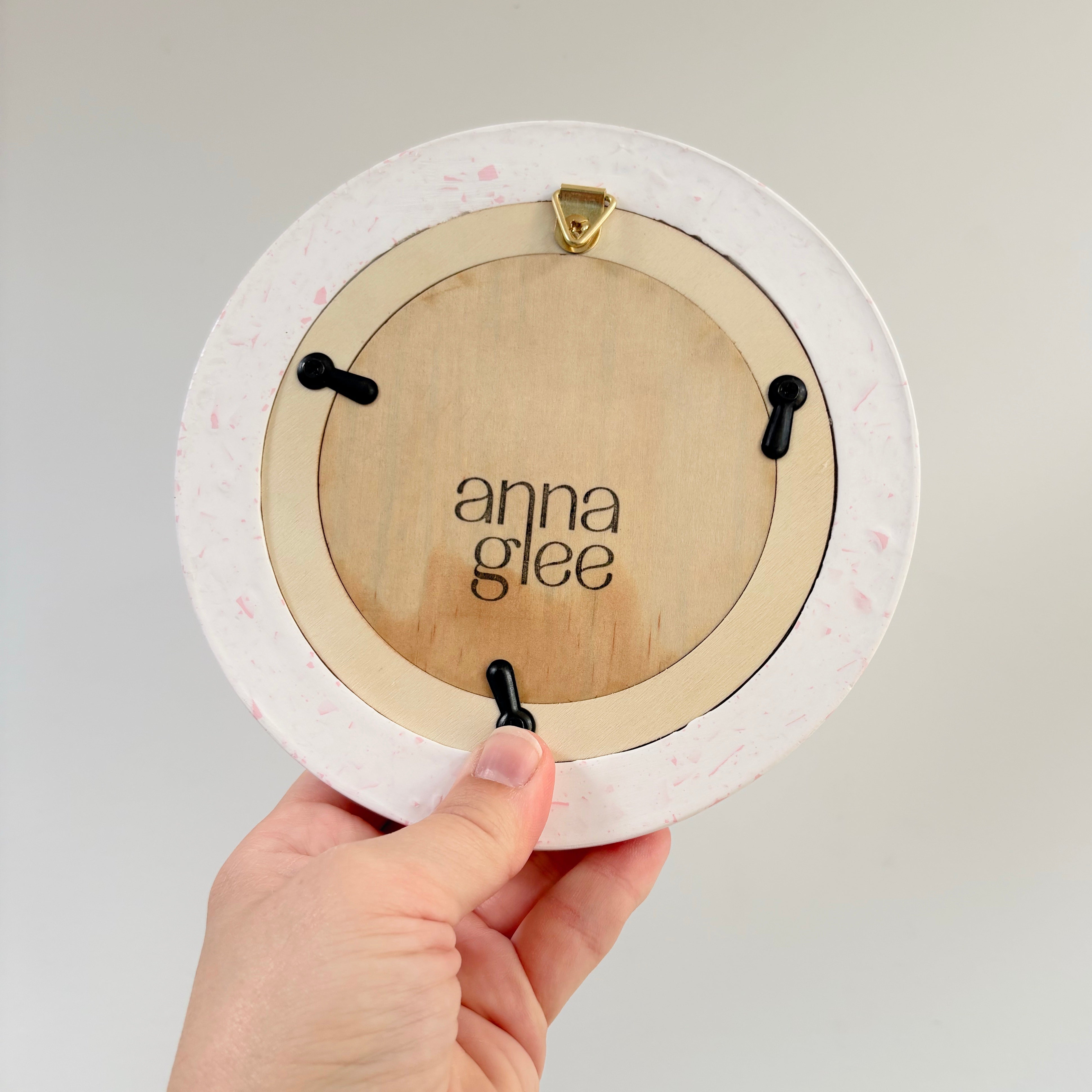 Pink terrazzo pattern wall hanging photo frame