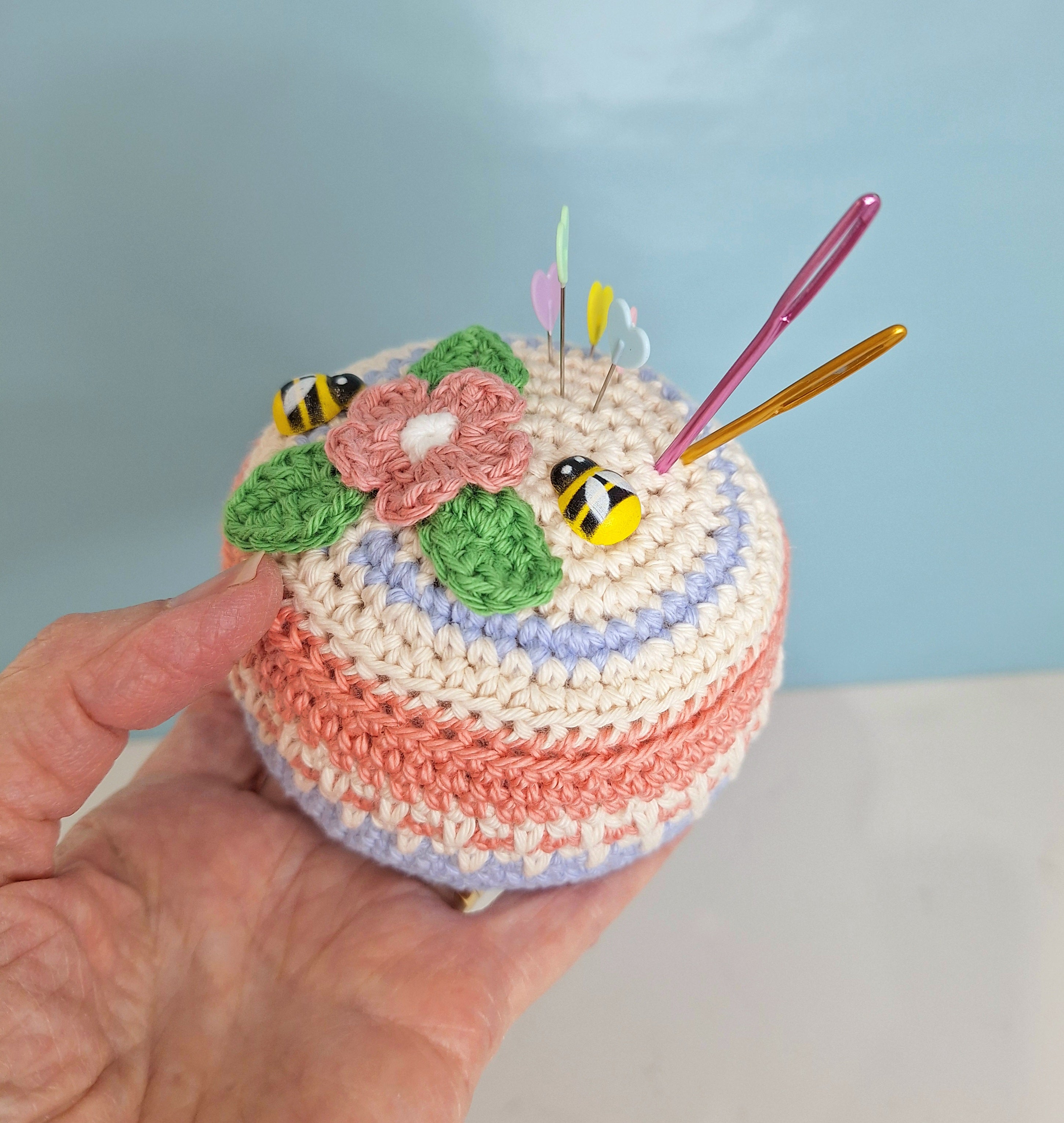 Heirloom  Handmade Crocheted Pin Cushion