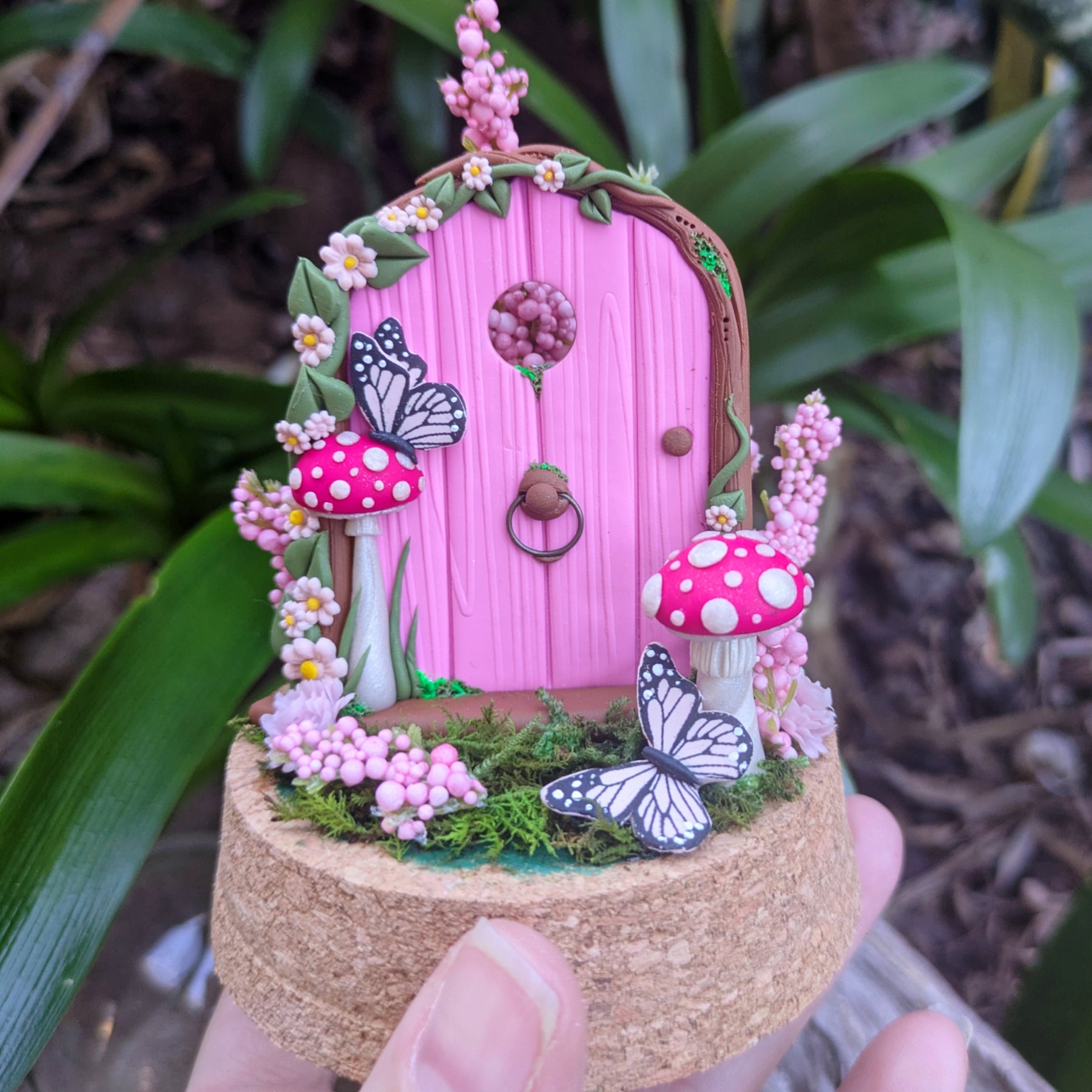 Pink Fairy Door Garden Dome