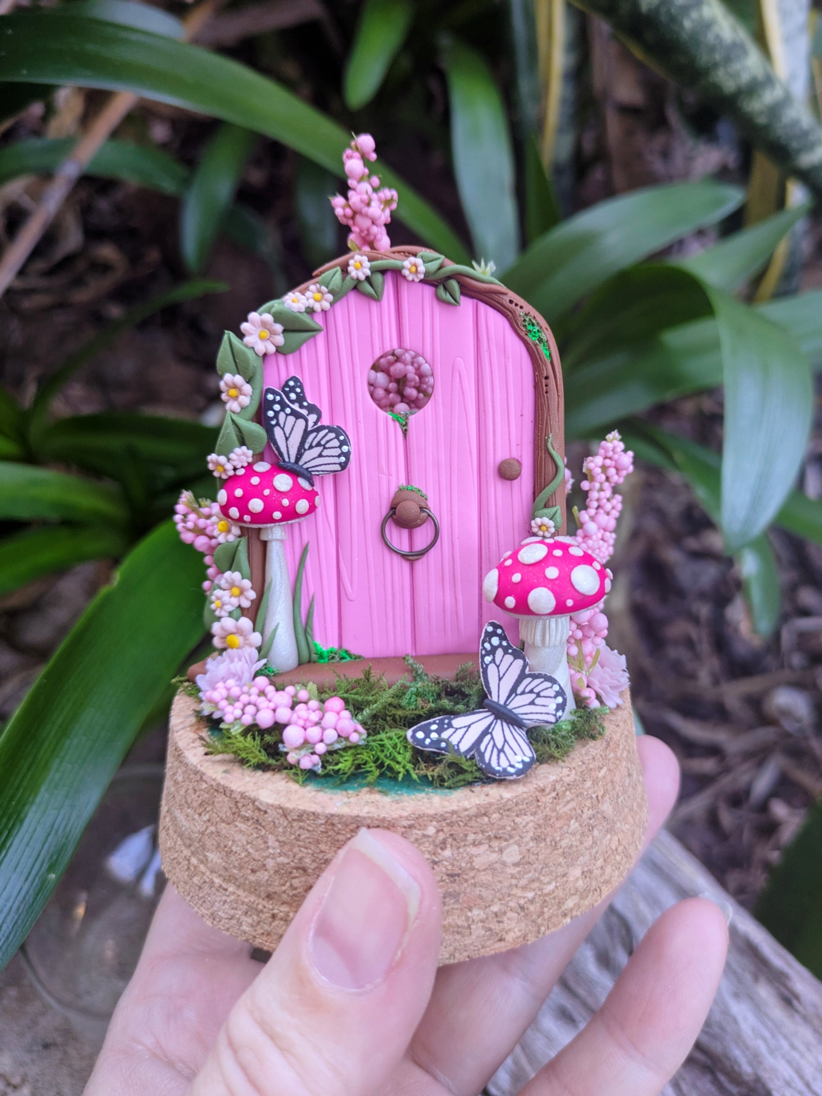 Pink Fairy Door Garden Dome