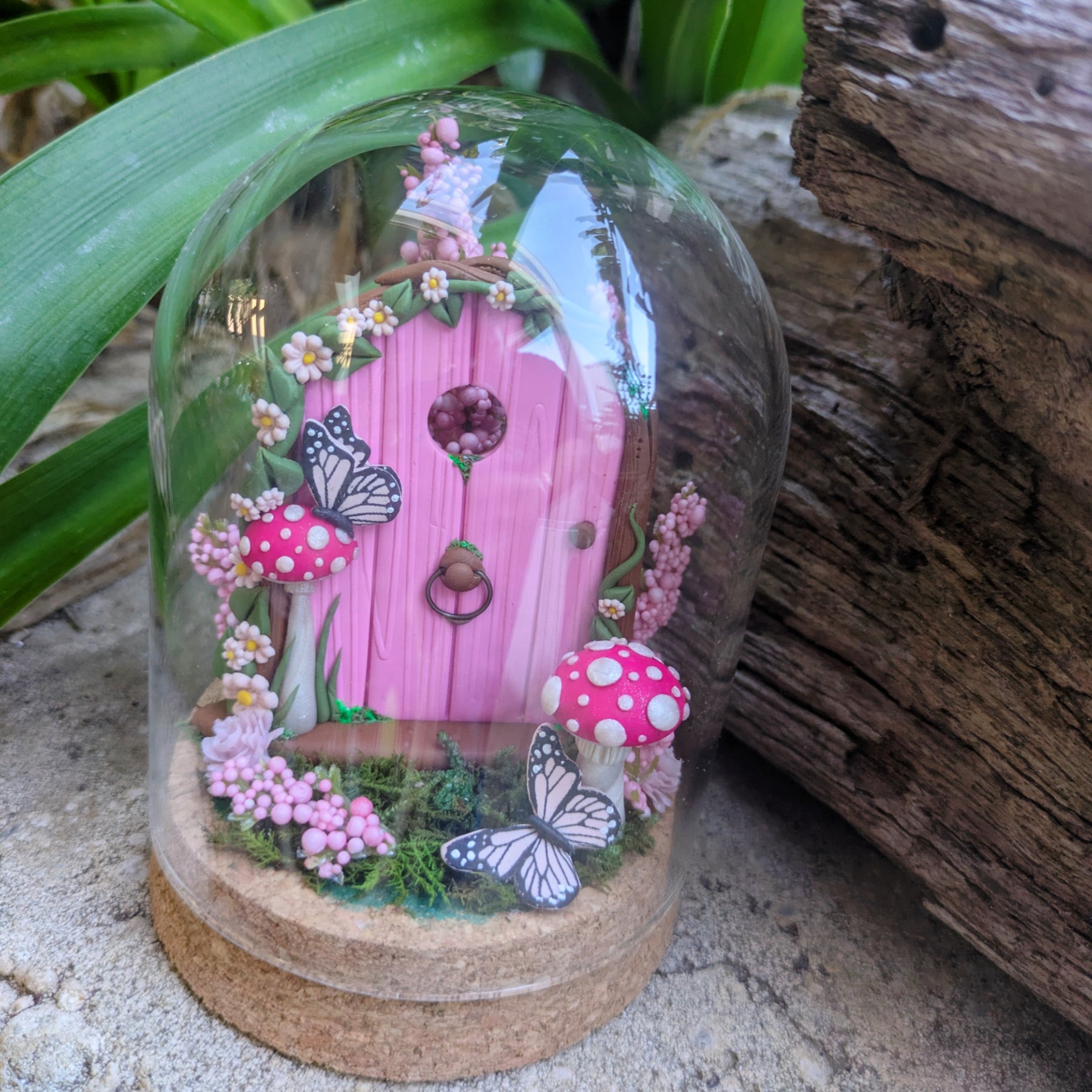 Pink Fairy Door Garden Dome