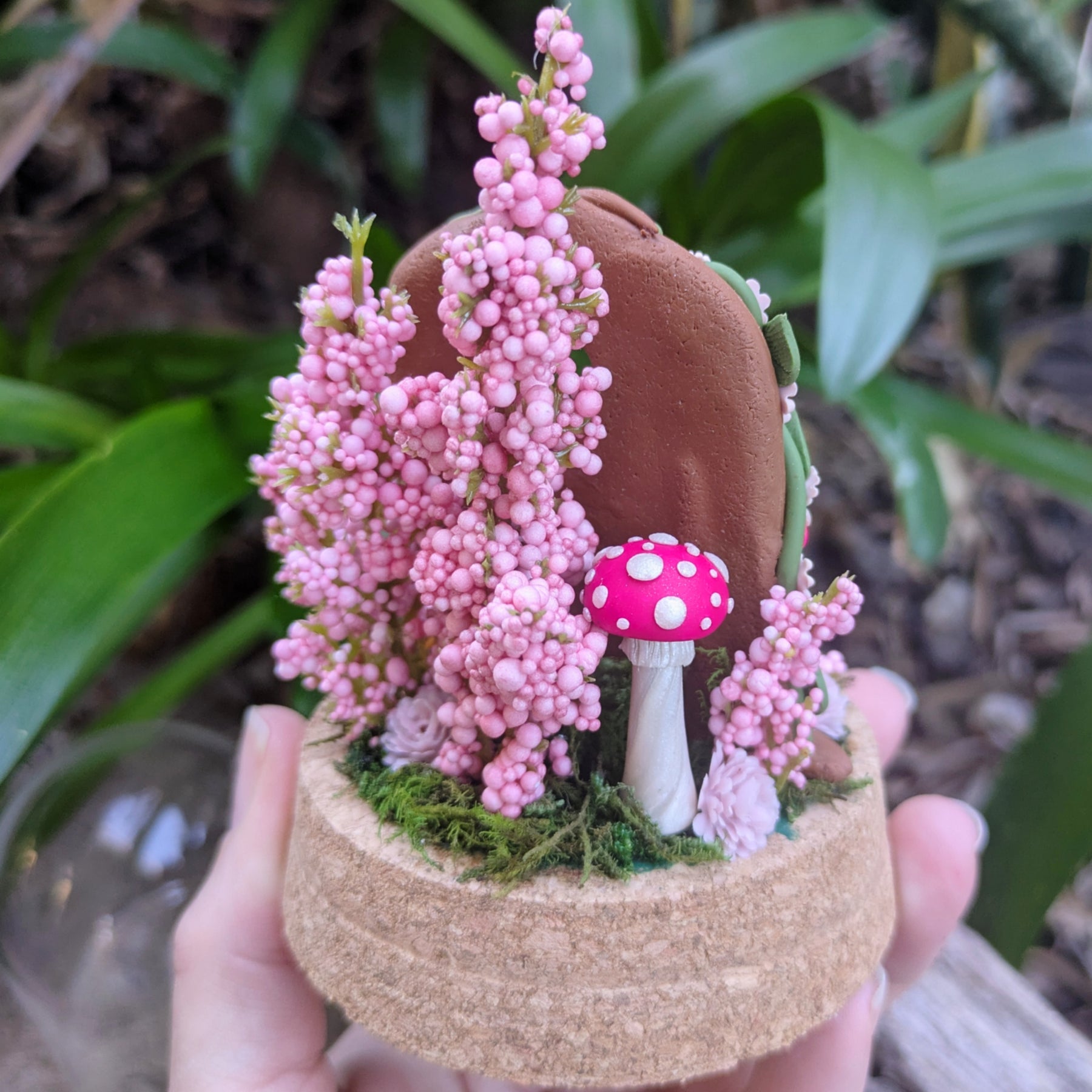 Pink Fairy Door Garden Dome