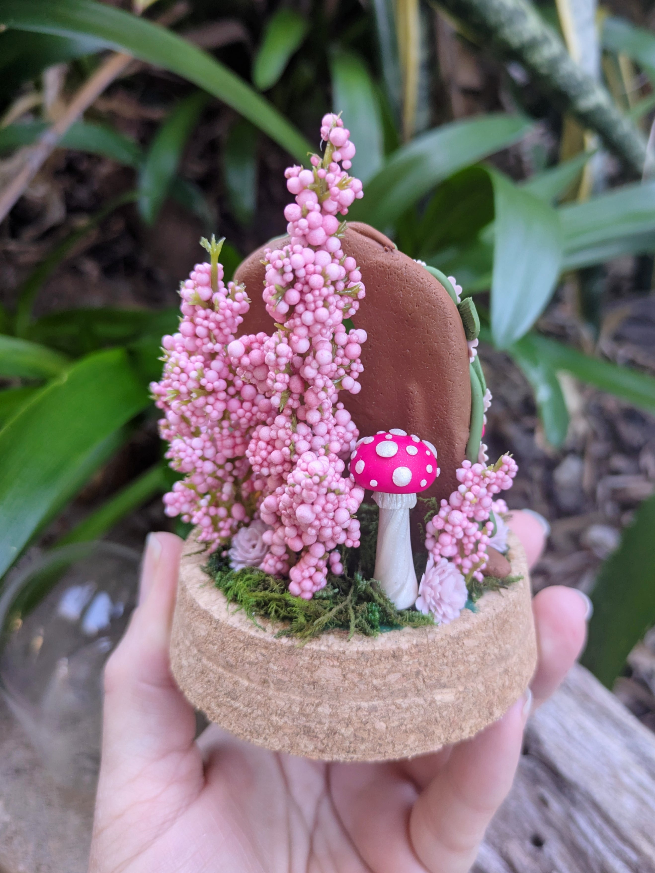 Pink Fairy Door Garden Dome