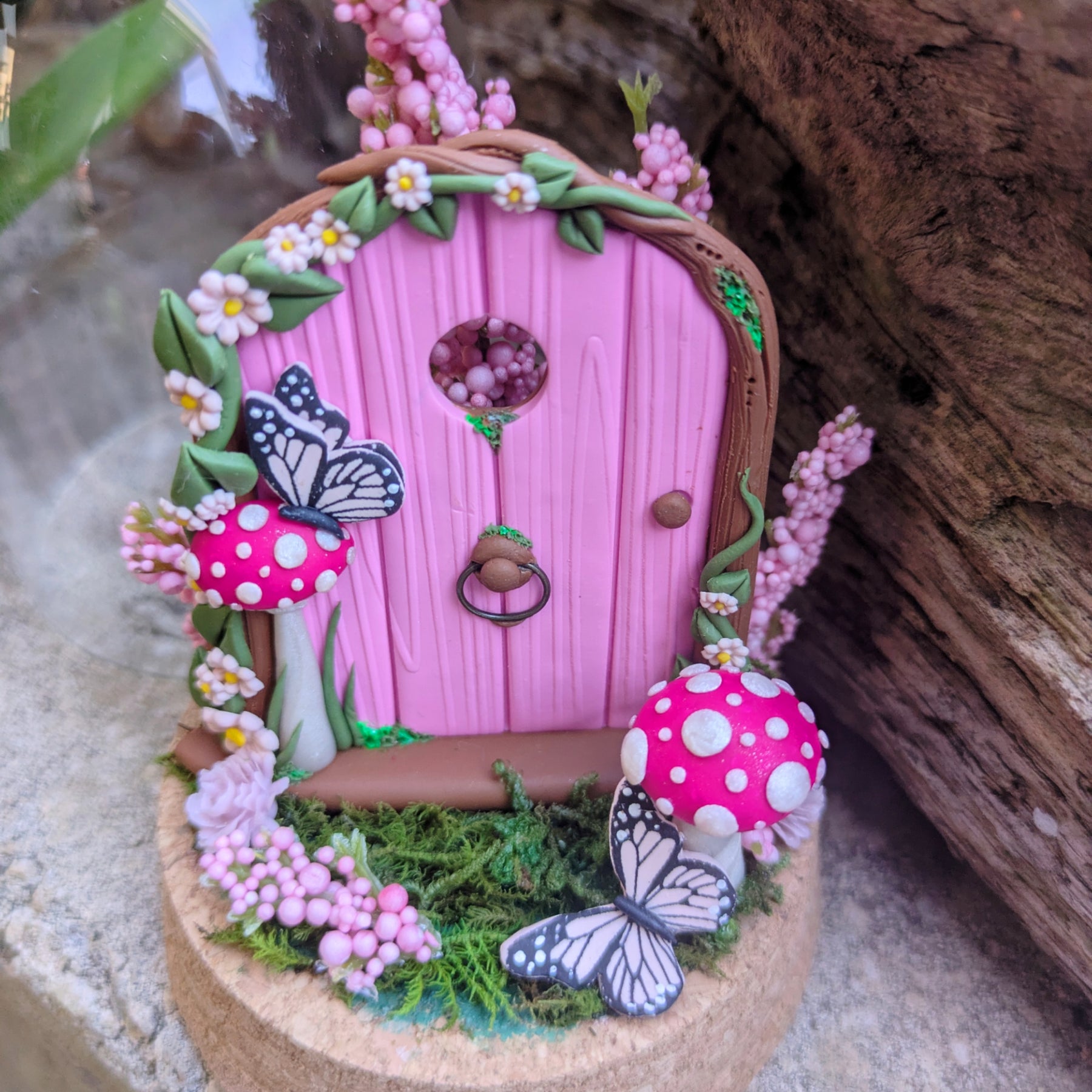 Pink Fairy Door Garden Dome