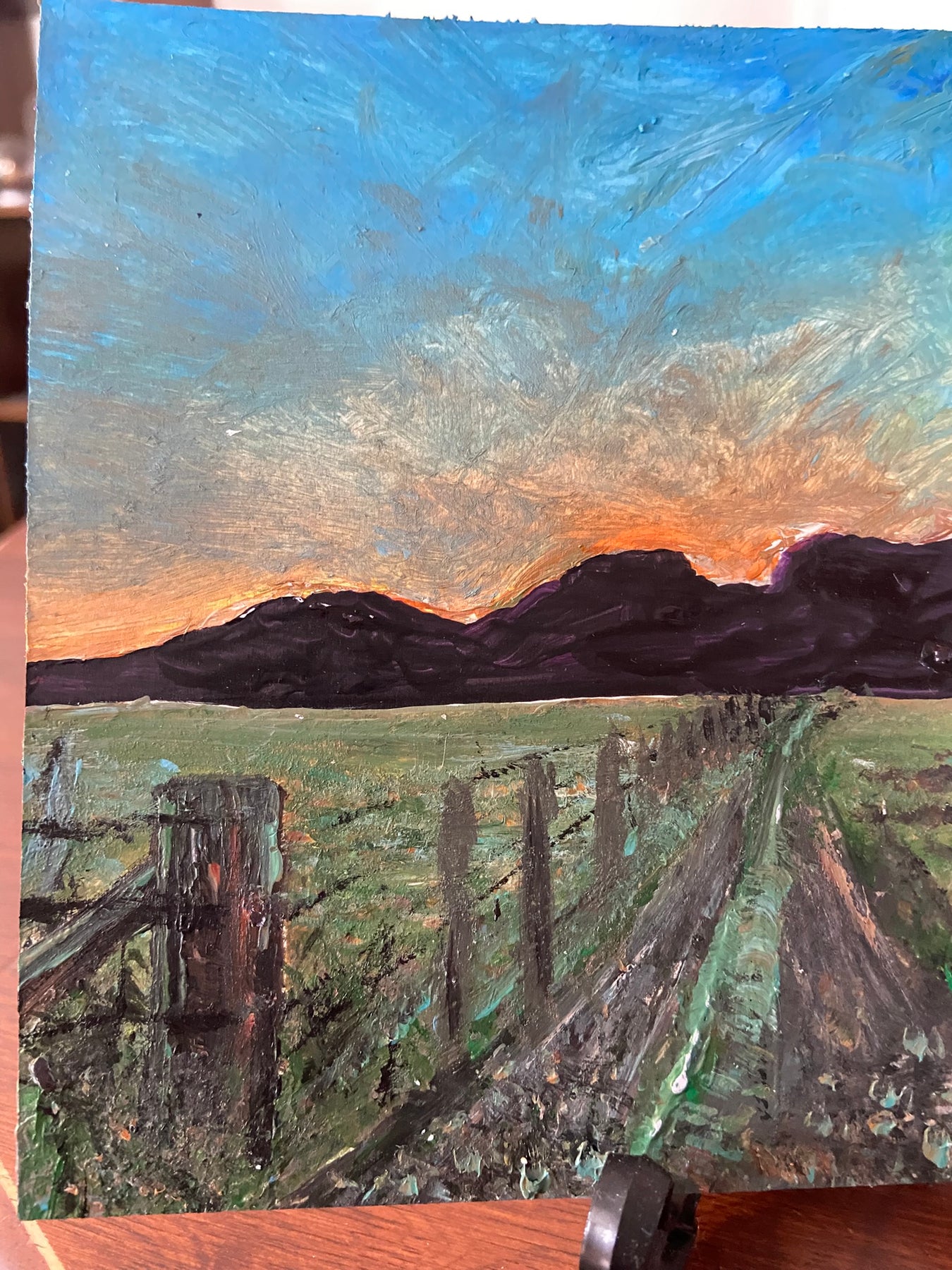 "Near Gloucester" original acrylic on card painting by Margo Humphries