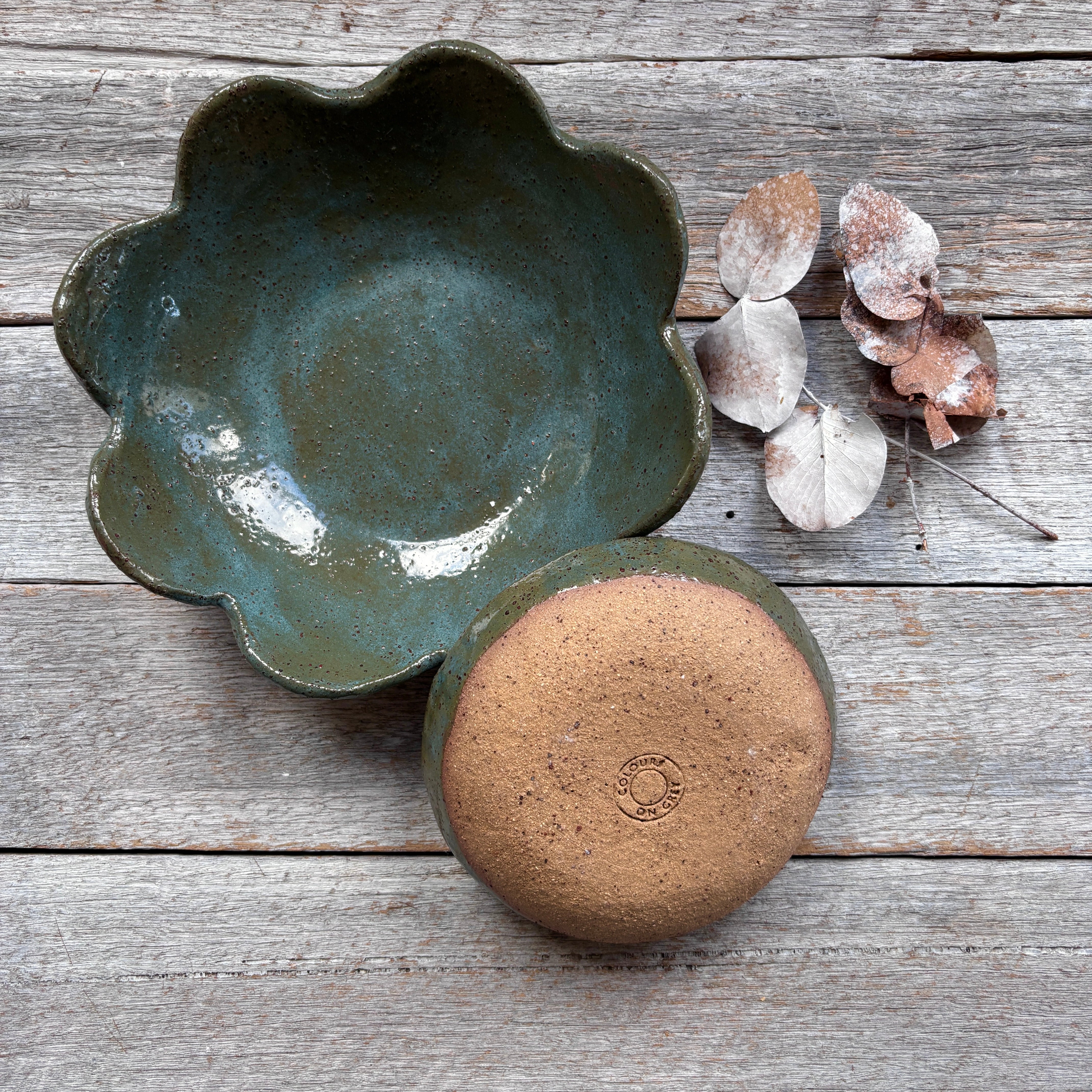 Teal Rustic Ceramic Bowls | Set of 2 | SPRING SALE BUNDLE |