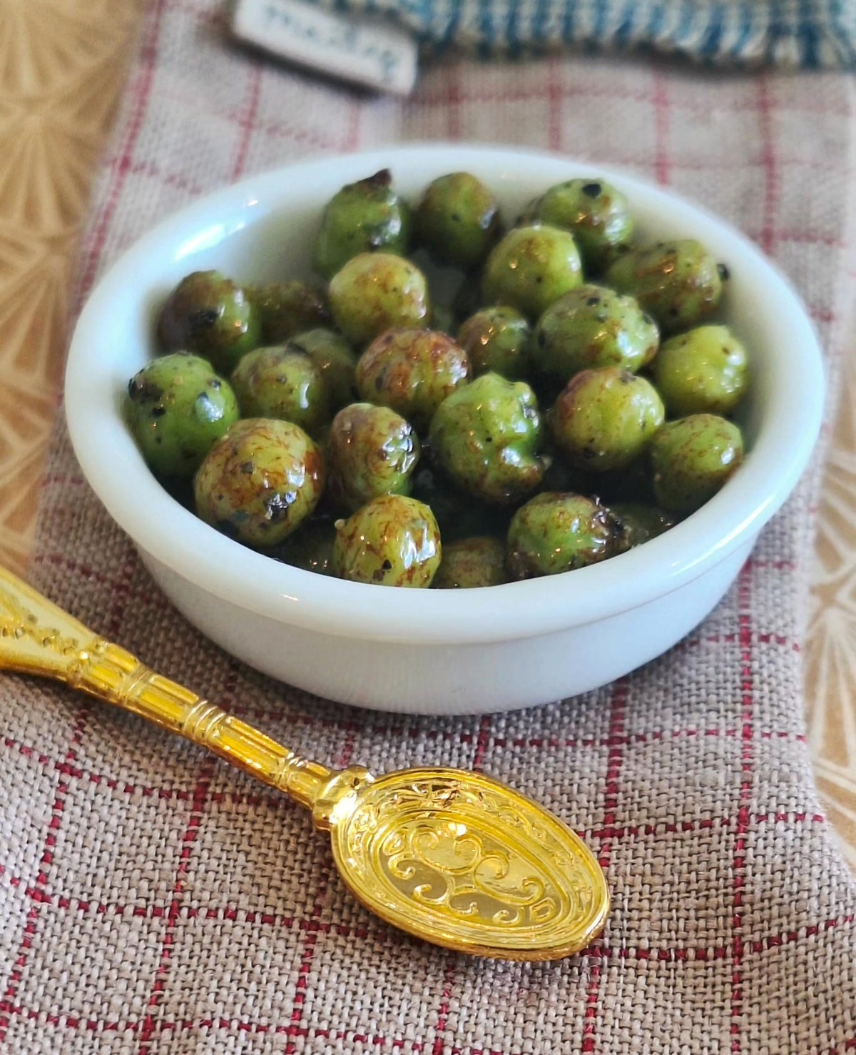 Brussel Sprouts dish (with ornate serving spoon)