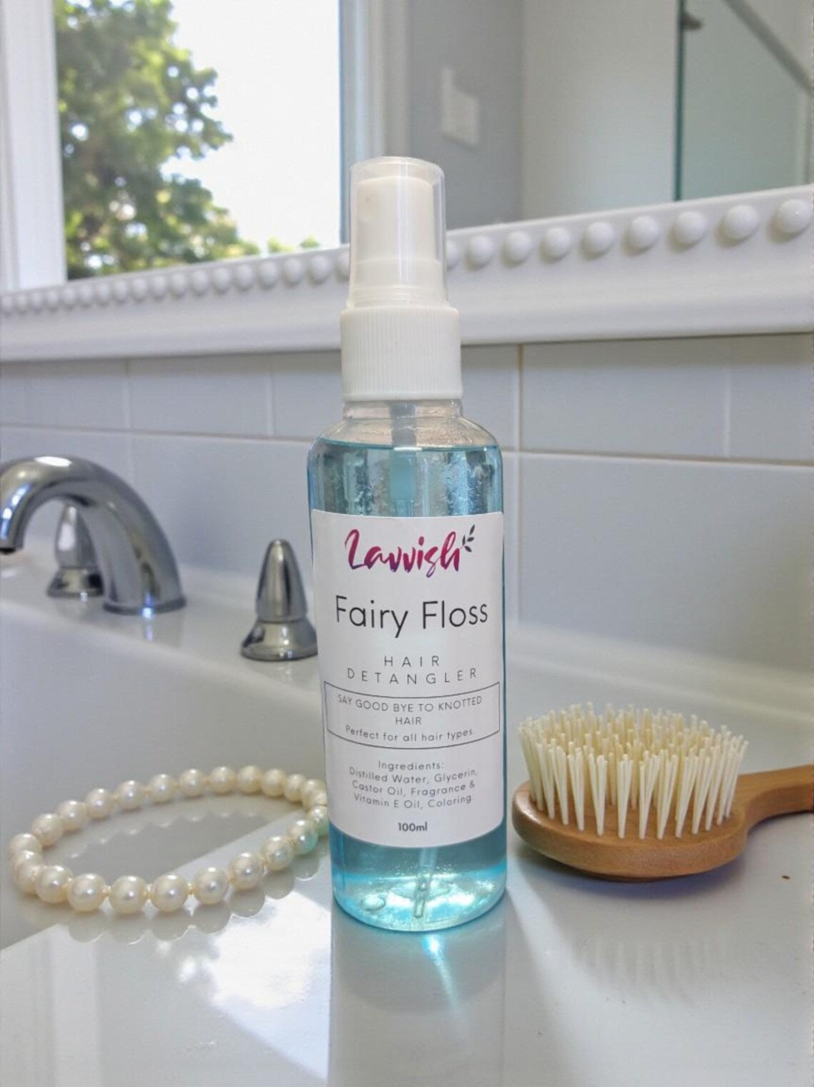 Lavvish Hair Detangler Spray • Fairy Floss, Marshmallow, Candy Cane Scent • Hypoallergenic Leave-In Conditioner