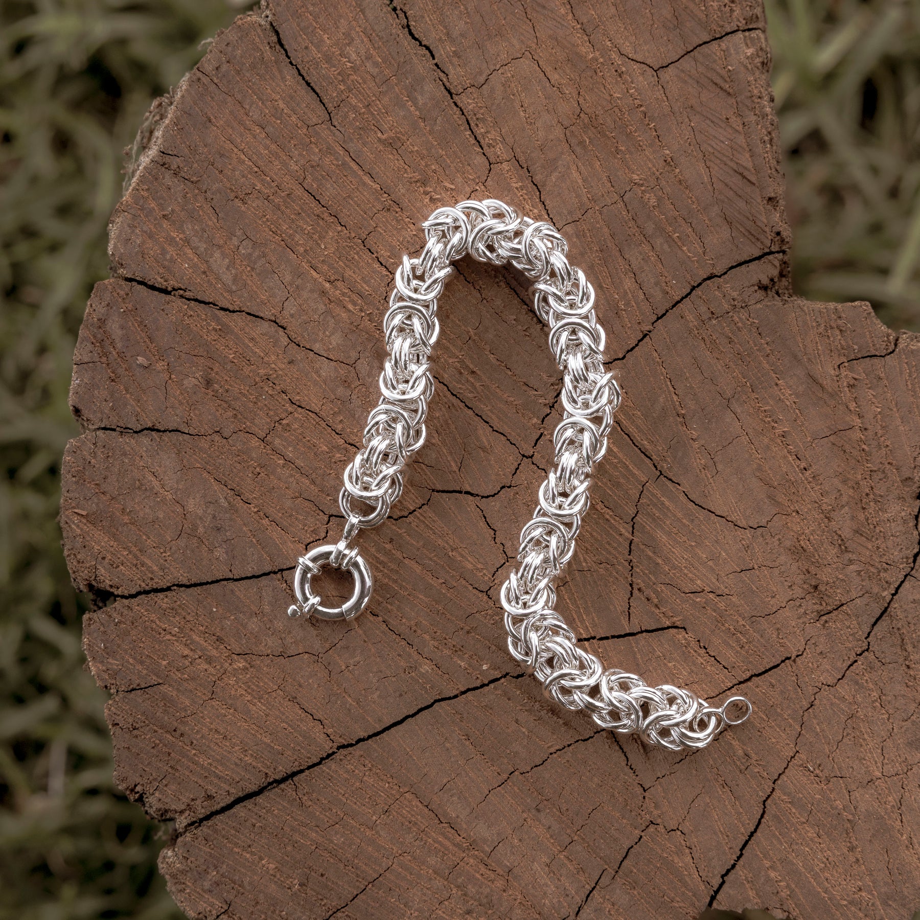 Sterling Silver Byzantine Bracelet 19cm
