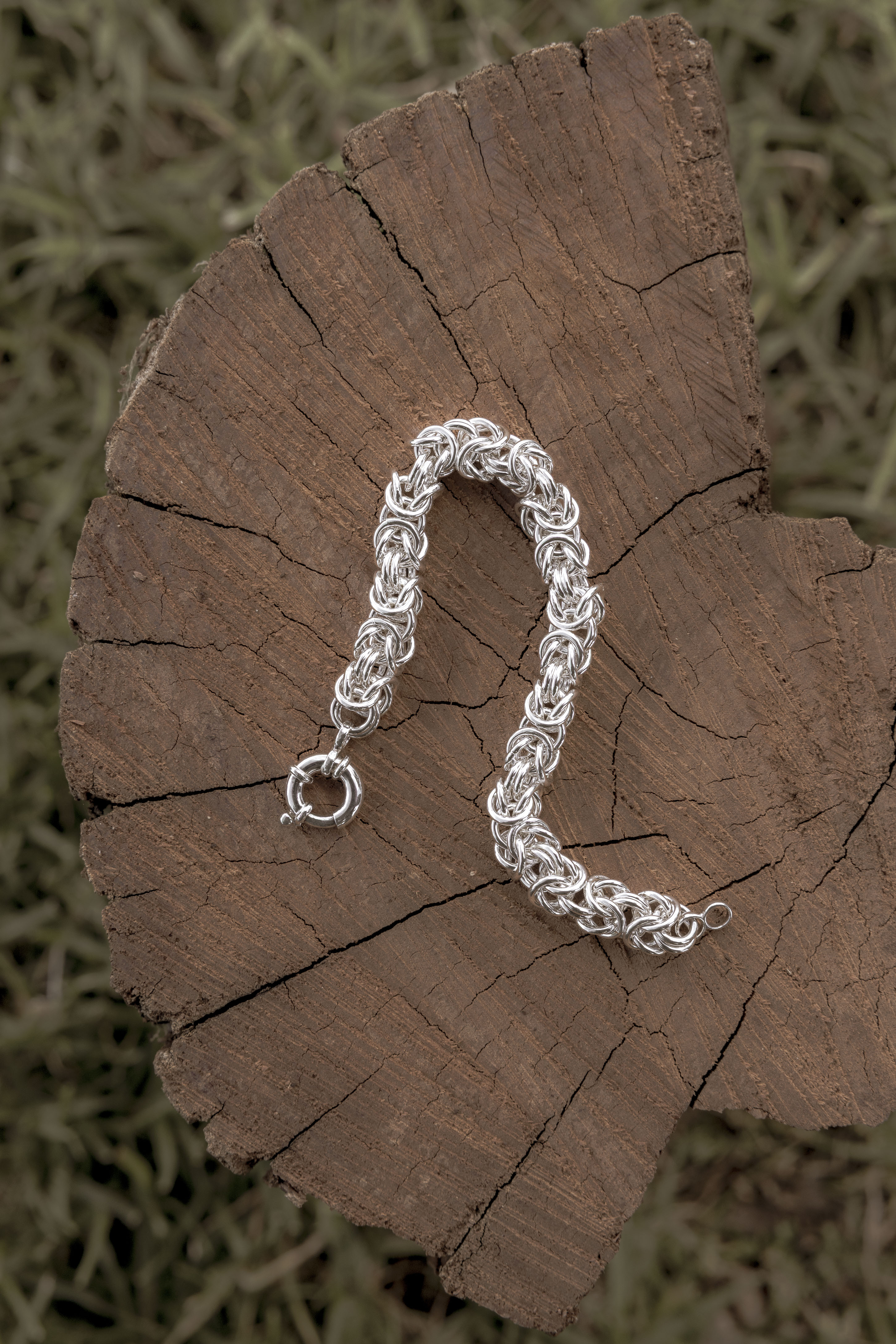 Sterling Silver Byzantine Bracelet 19cm