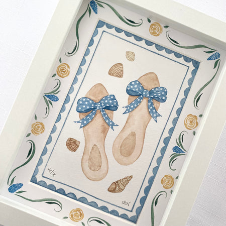 Summer Joys Original Watercolour Painting - Summer Sandals