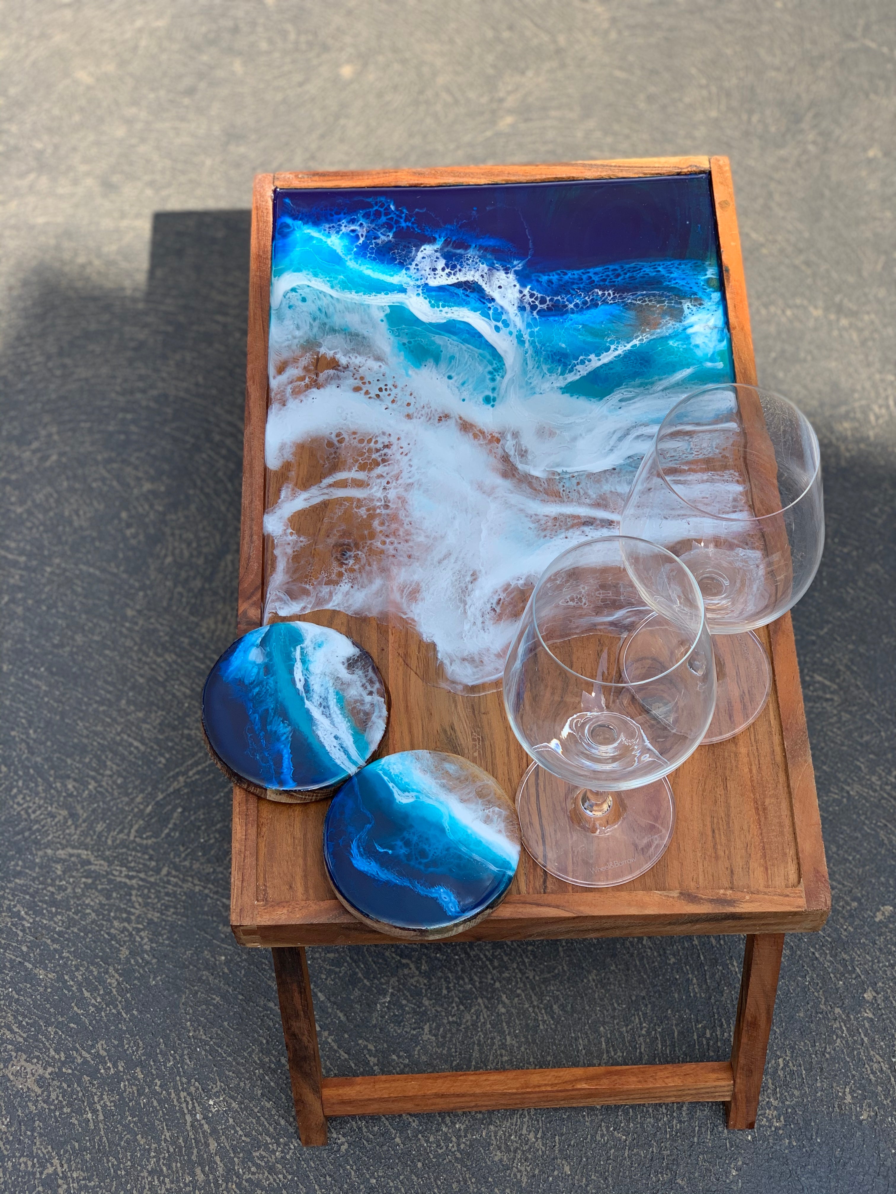 Ocean waves | Charcuterie board | picnic table board | Xmas gift | serving board | cheese board