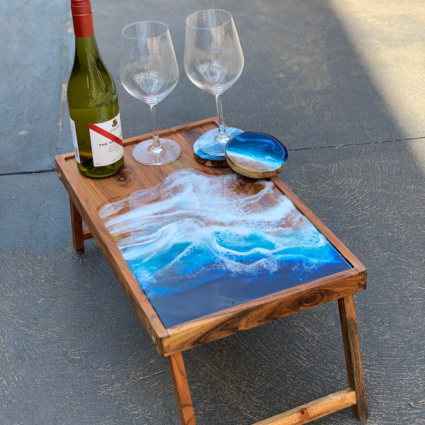 Ocean waves | Charcuterie board | picnic table board | serving board | cheese board
