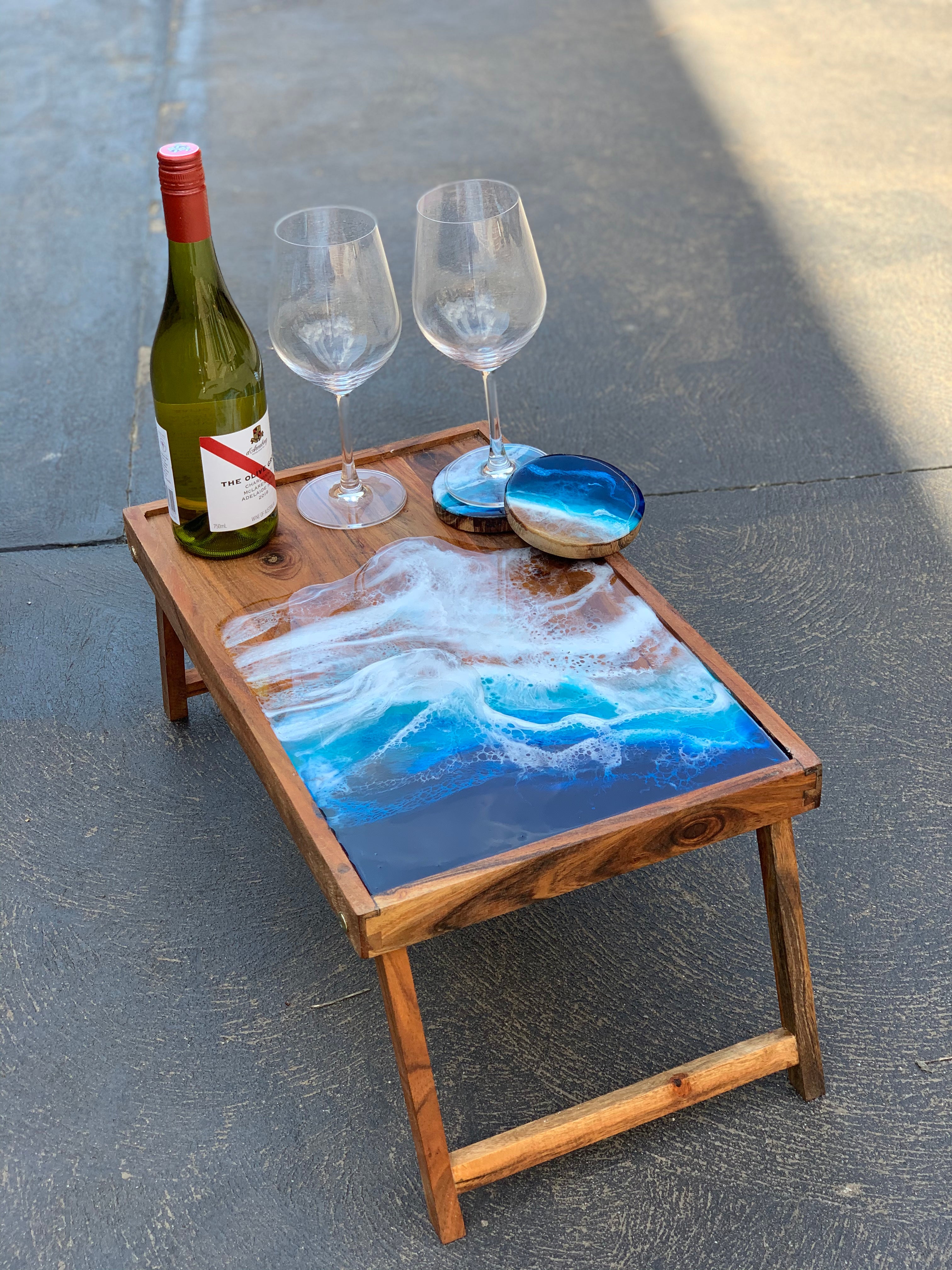 Ocean waves | Charcuterie board | picnic table board | Xmas gift | serving board | cheese board