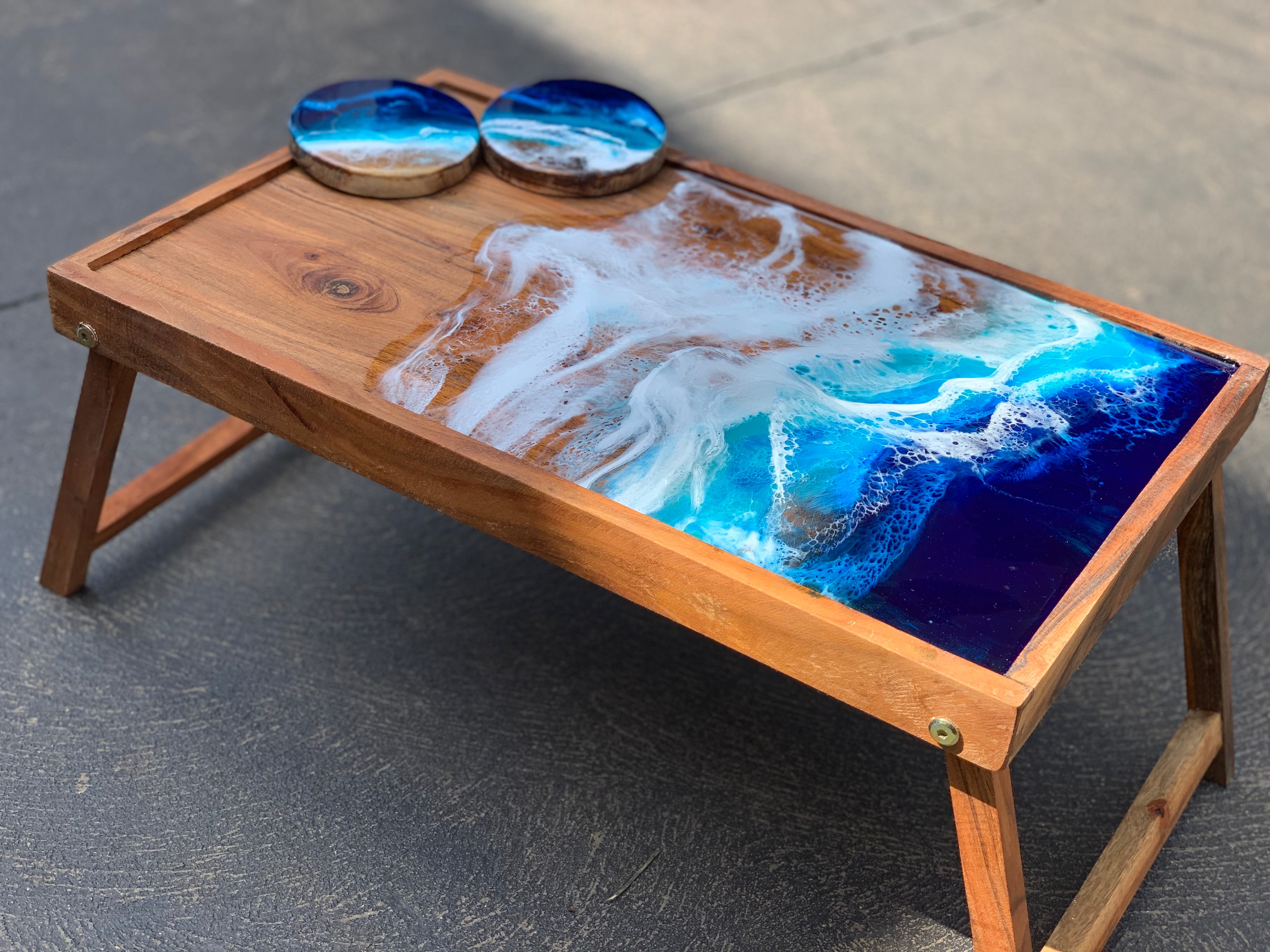 Ocean waves | Charcuterie board | picnic table board | Xmas gift | serving board | cheese board