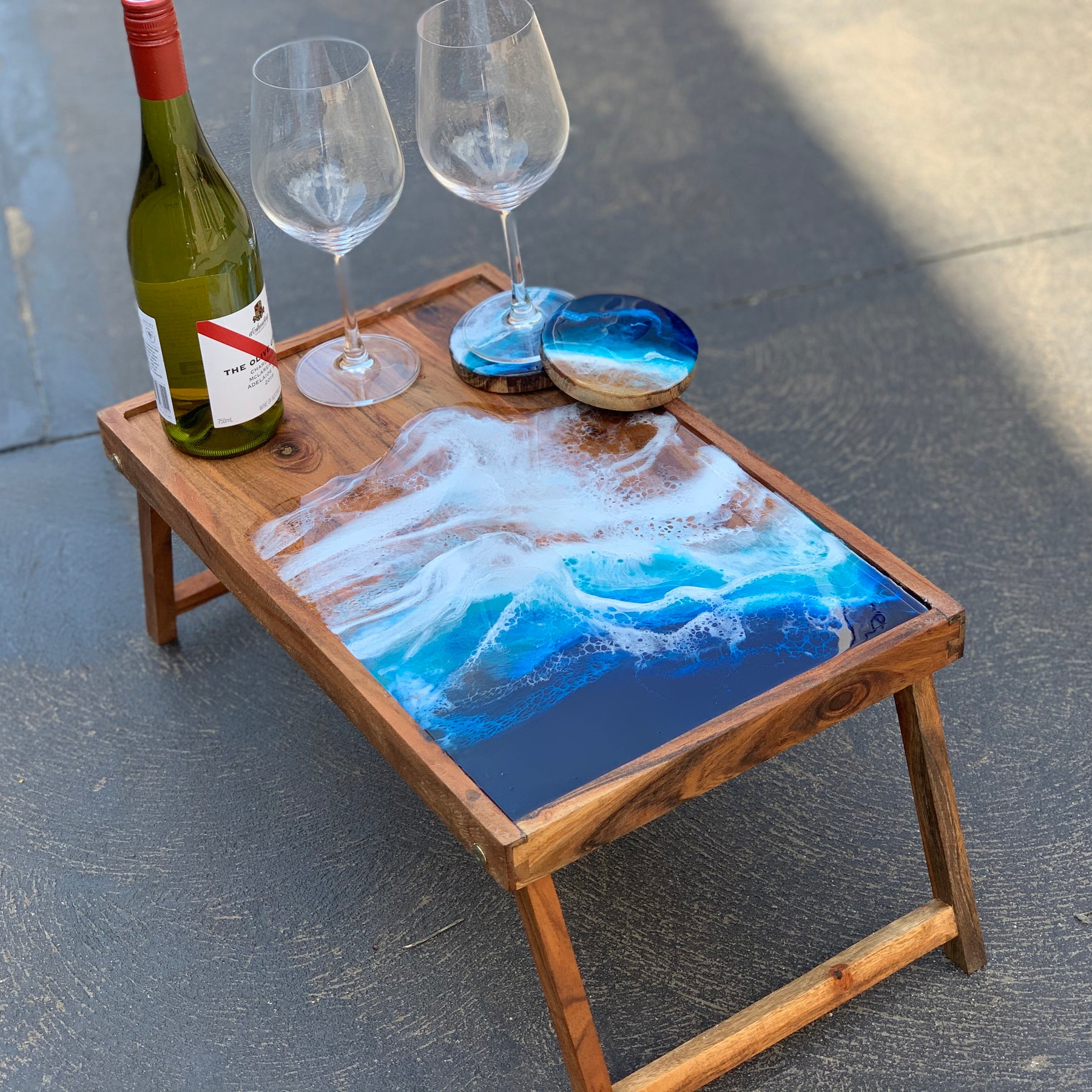 Ocean waves | Charcuterie board | picnic table board | serving board | cheese board