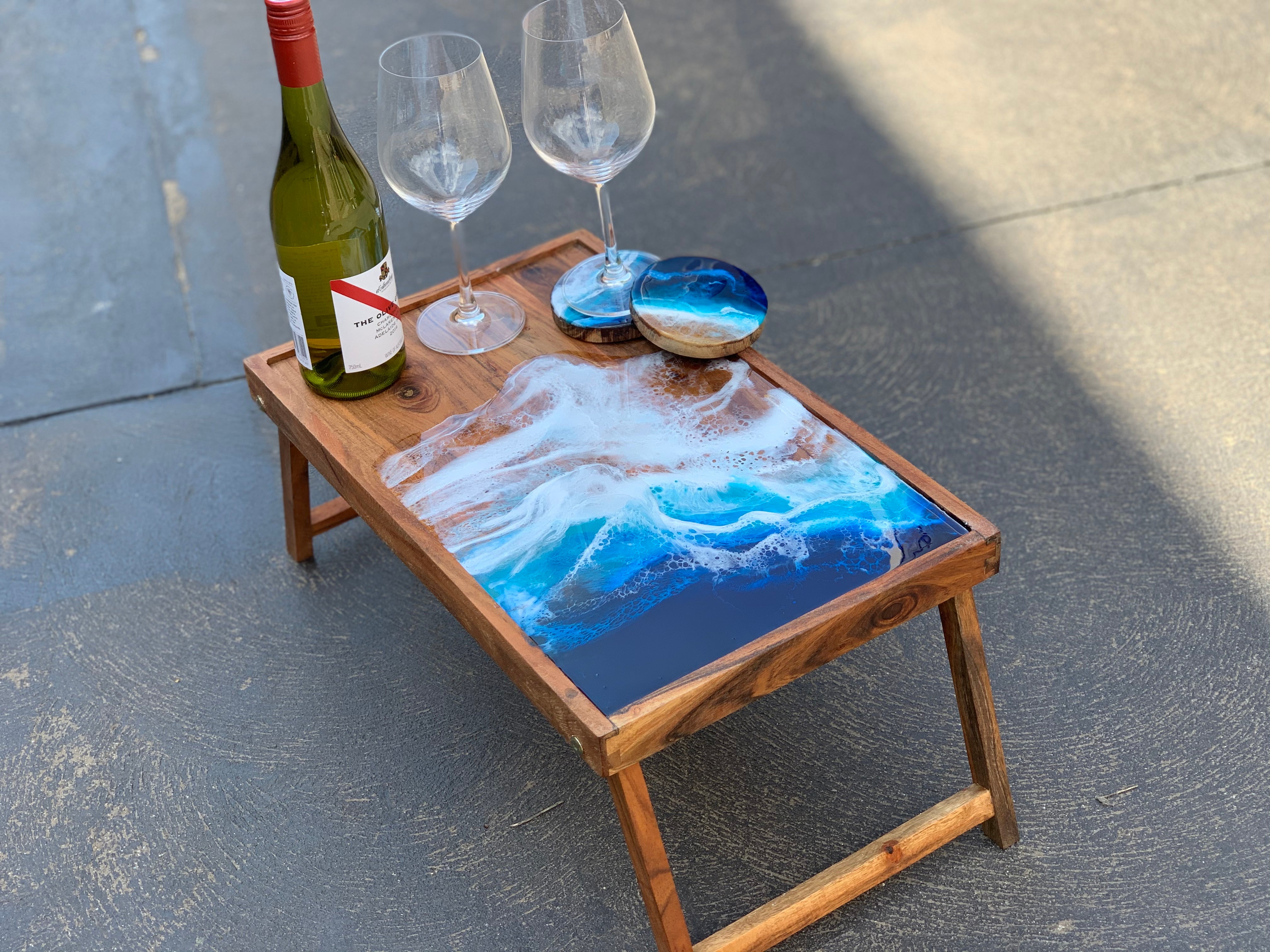 Ocean waves | Charcuterie board | picnic table board | Xmas gift | serving board | cheese board