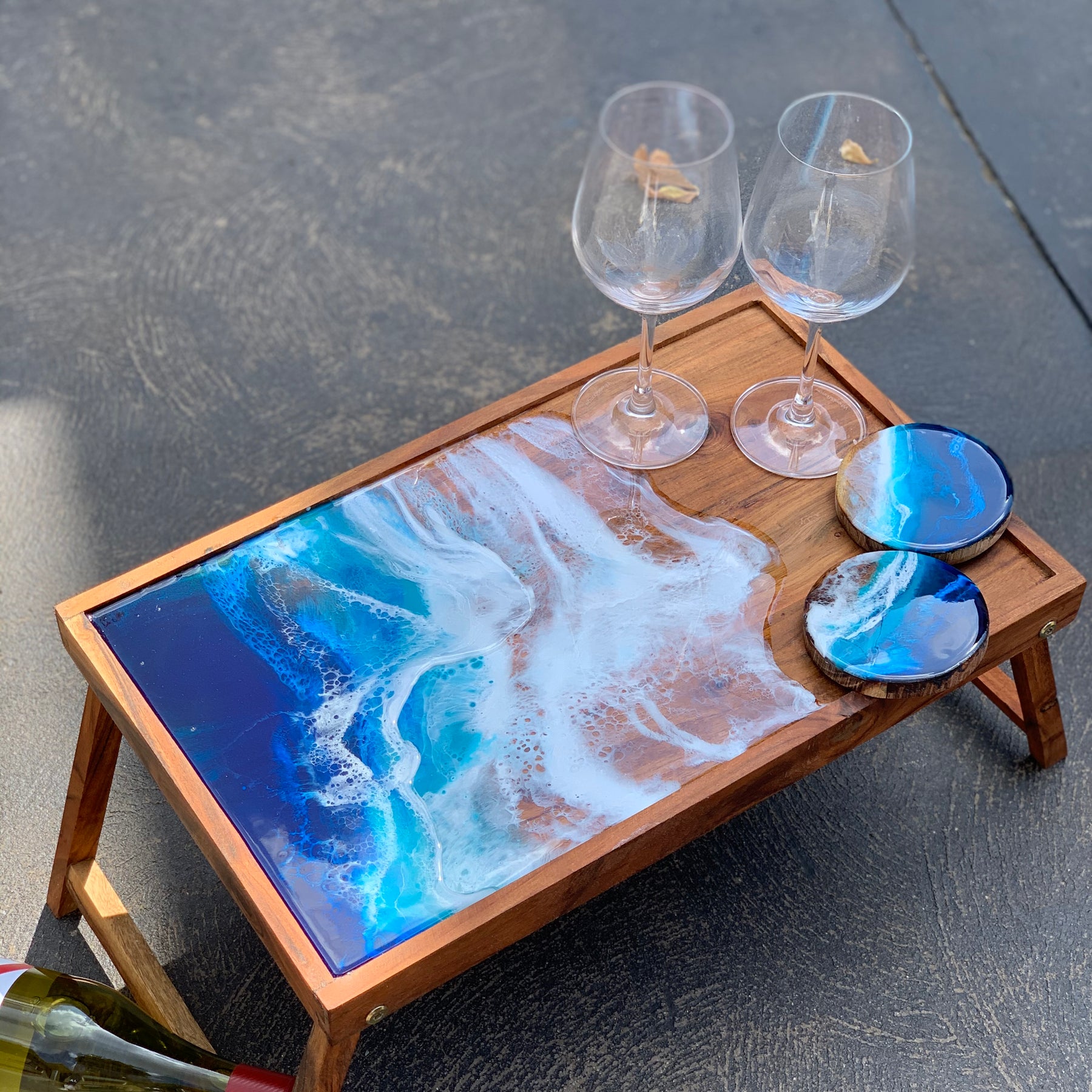 Ocean waves | Charcuterie board | picnic table board | serving board | cheese board