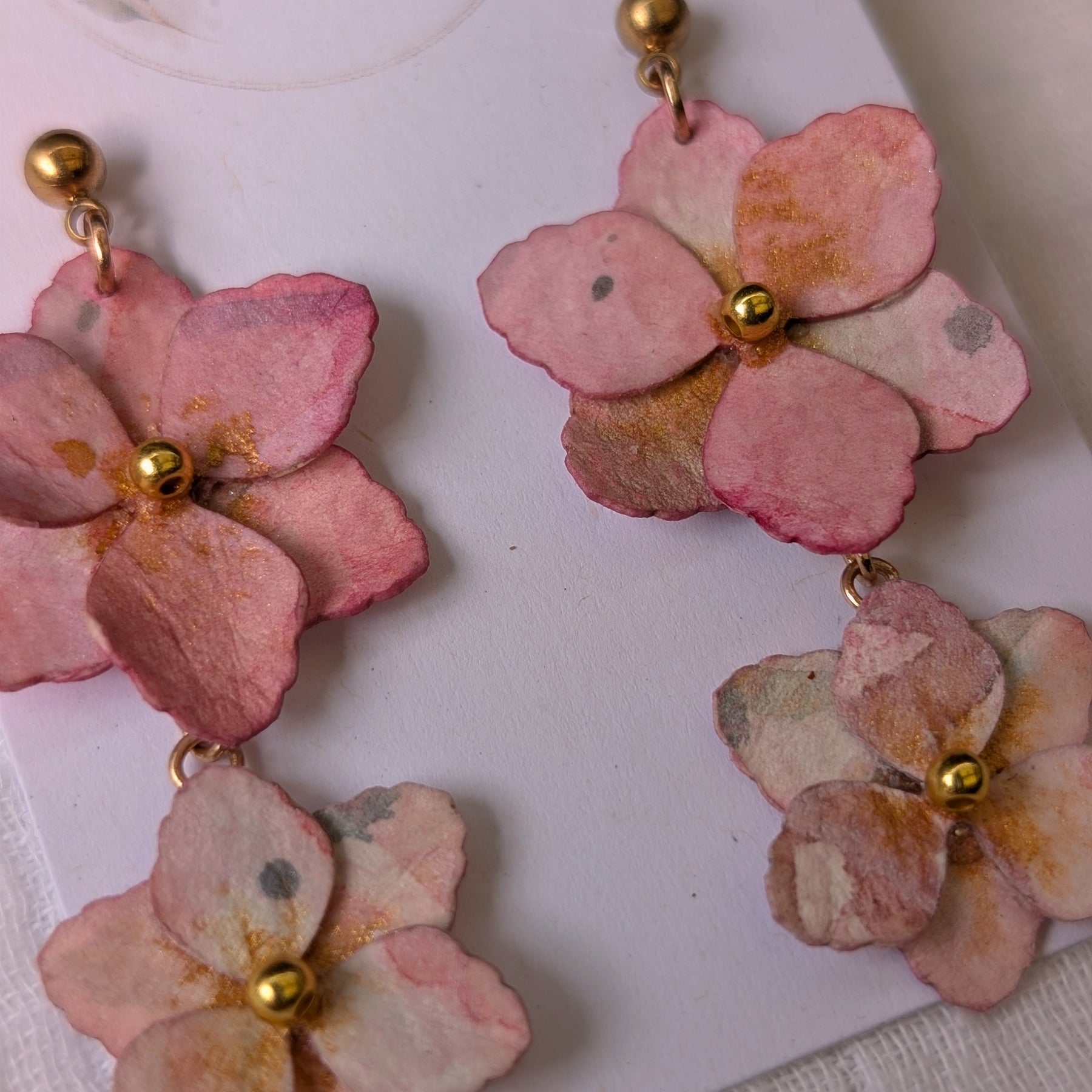 Gladiolus Flower Earrings | Handmade Paper Floral Dangle Earrings | Lightweight Botanical Jewellery
