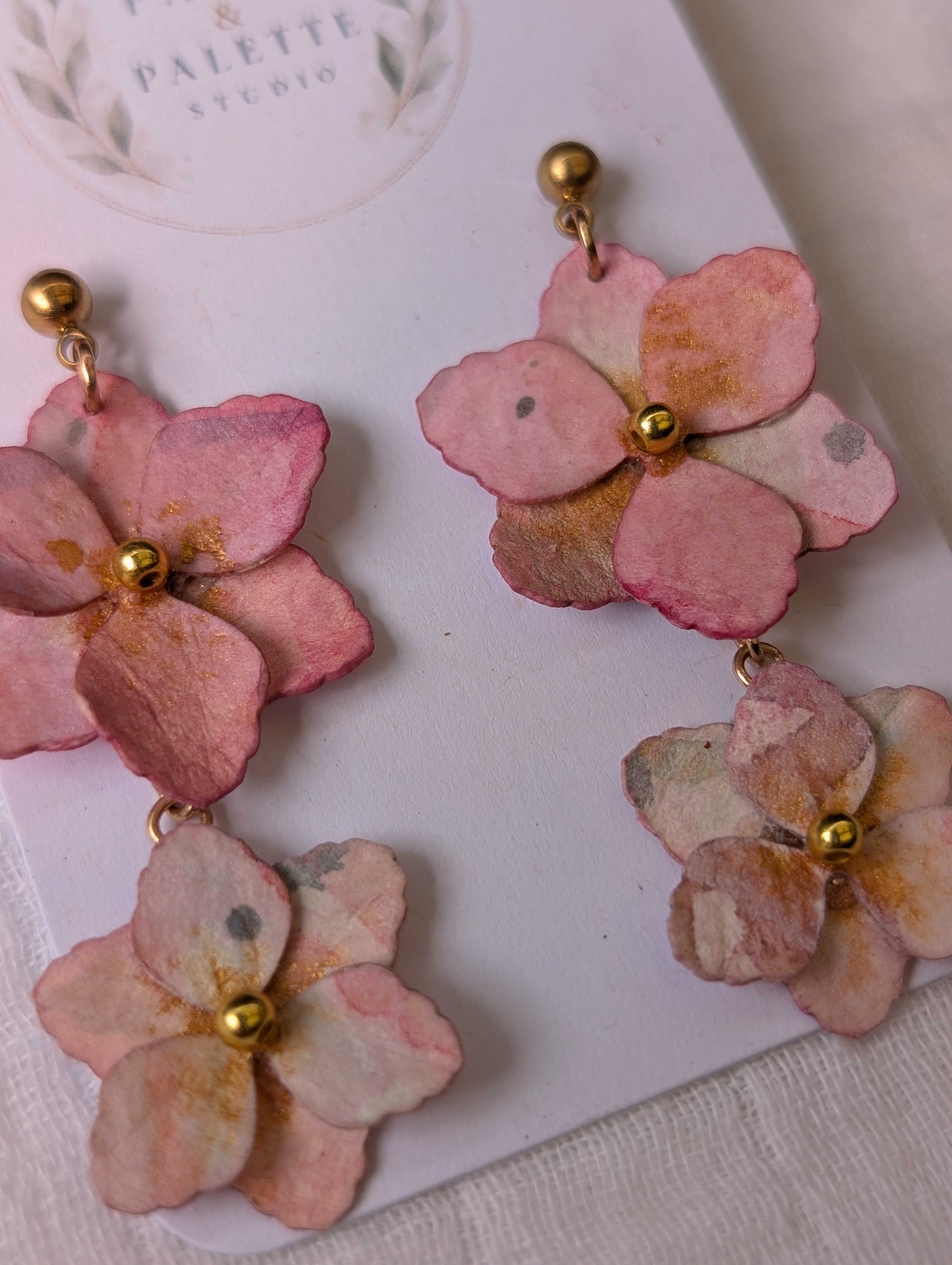 Gladiolus Flower Earrings | Handmade Paper Floral Dangle Earrings | Lightweight Botanical Jewellery