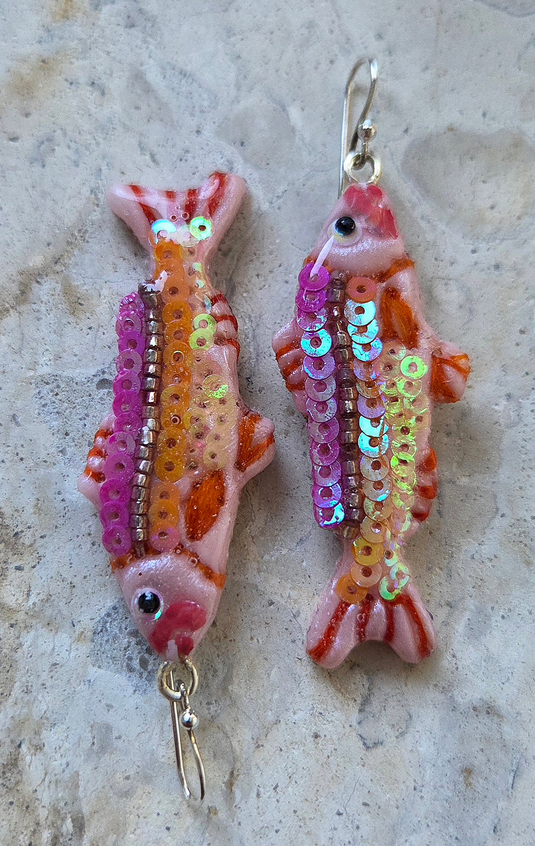 Sequin Fish Earrings