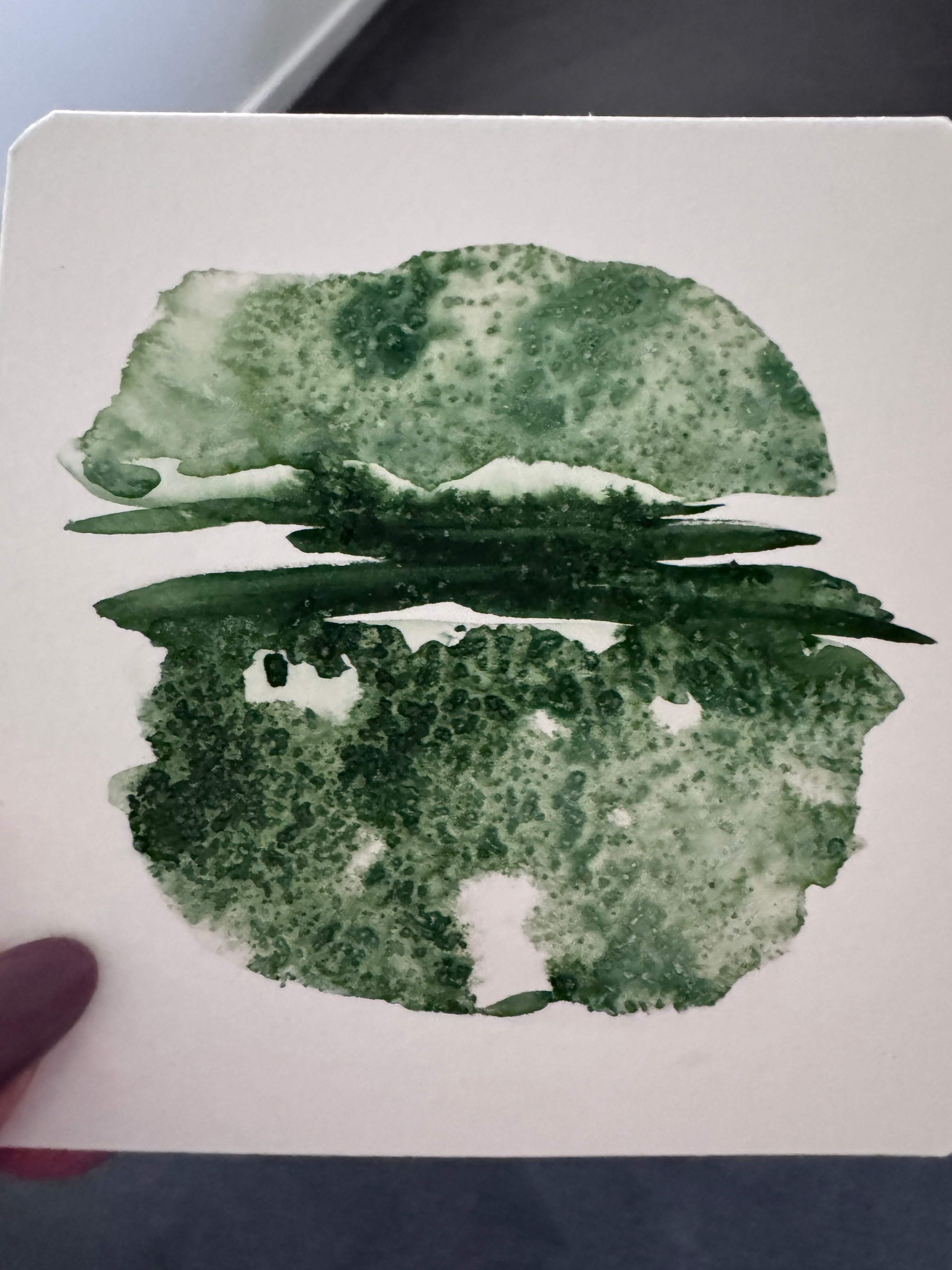 Original Abstract Watercolour - Green Reflection