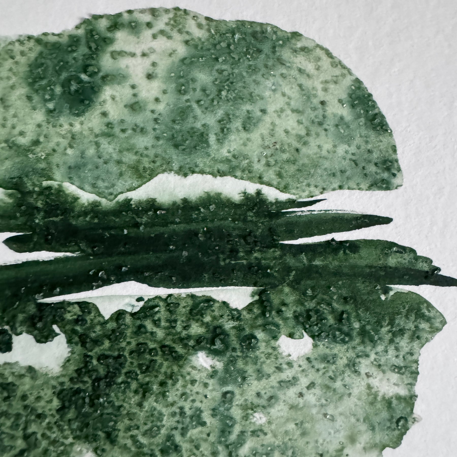 Original Abstract Watercolour - Green Reflection