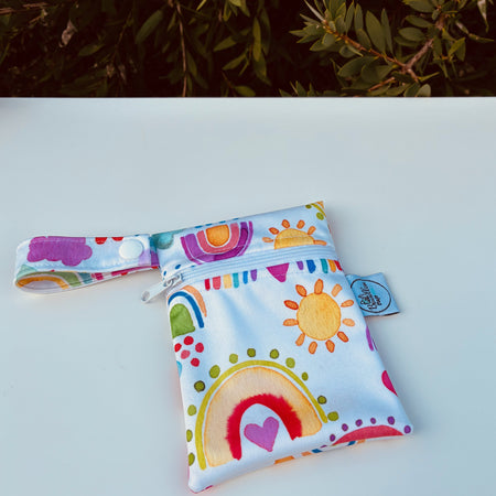 READY MADE Water-resistant wet bags - Rainbows of Hope in the Sky (Ninola Design)  | Ready to ship | FREE Postage