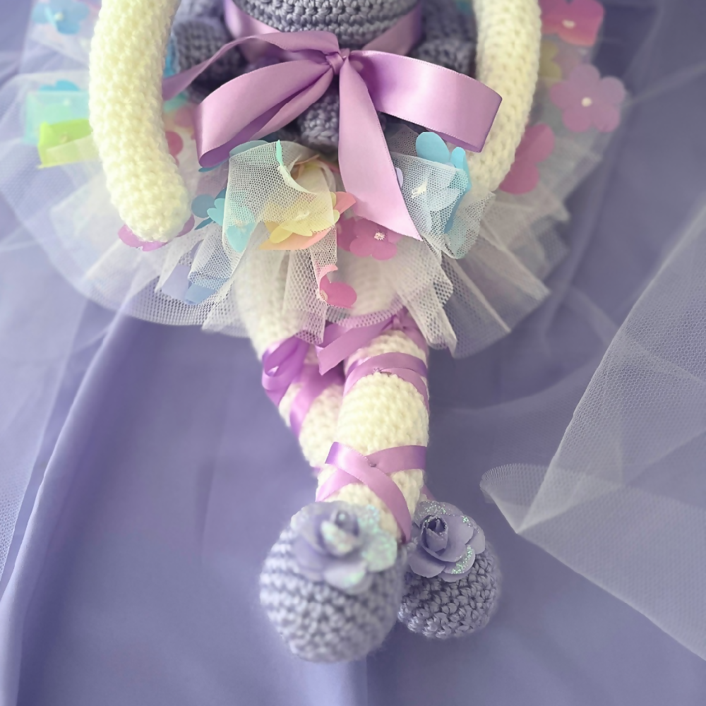 Crochet Bunny Ballerina Soft Doll, Crochet Bunny Doll