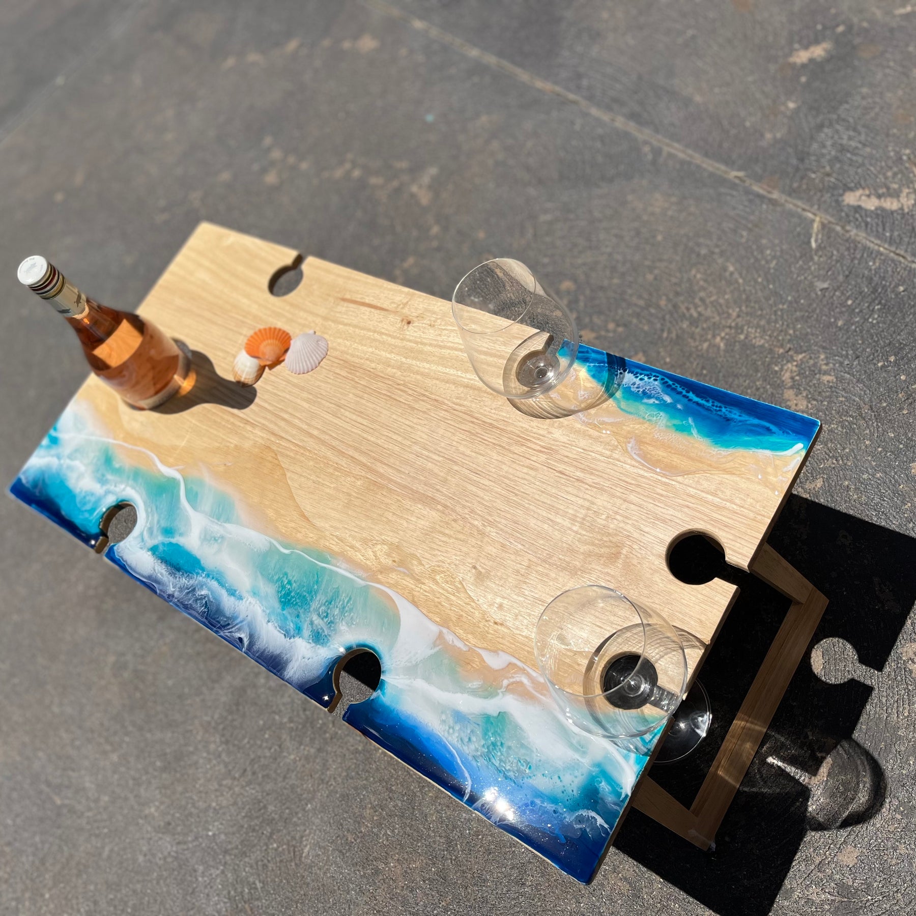 Waves | Picnic table | Ocean Waves | serving board | Charcuterie board | Dining table decor