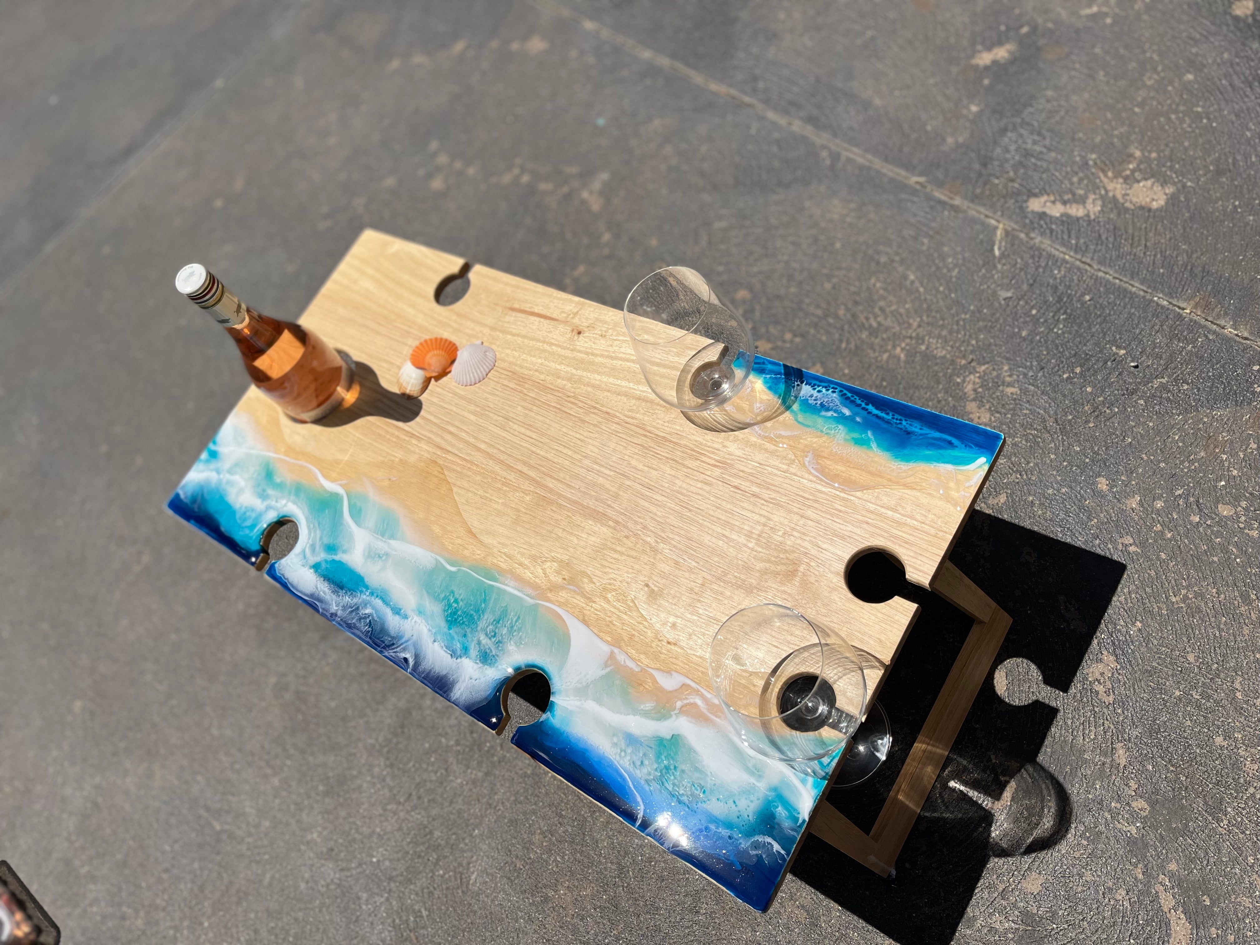 Waves | Picnic table | Ocean Waves | serving board | Ocean Resin waves | Christmas gift | Charcuterie board | Dining table decor