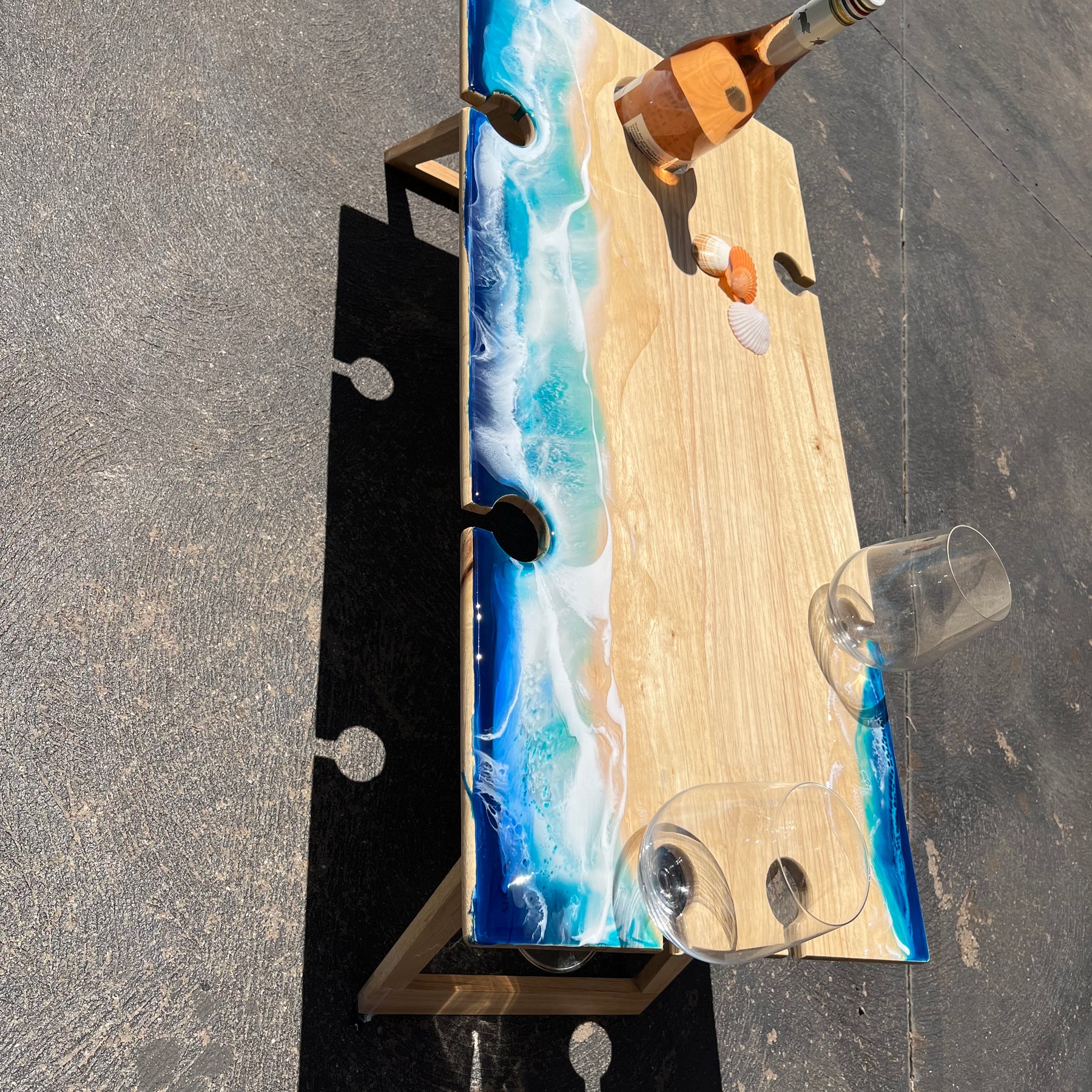 Waves | Picnic table | Ocean Waves | serving board | Charcuterie board | Dining table decor