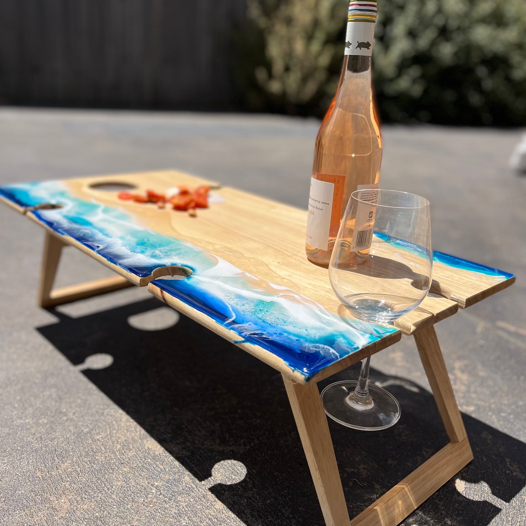 Waves | Picnic table | Ocean Waves | serving board | Charcuterie board | Dining table decor