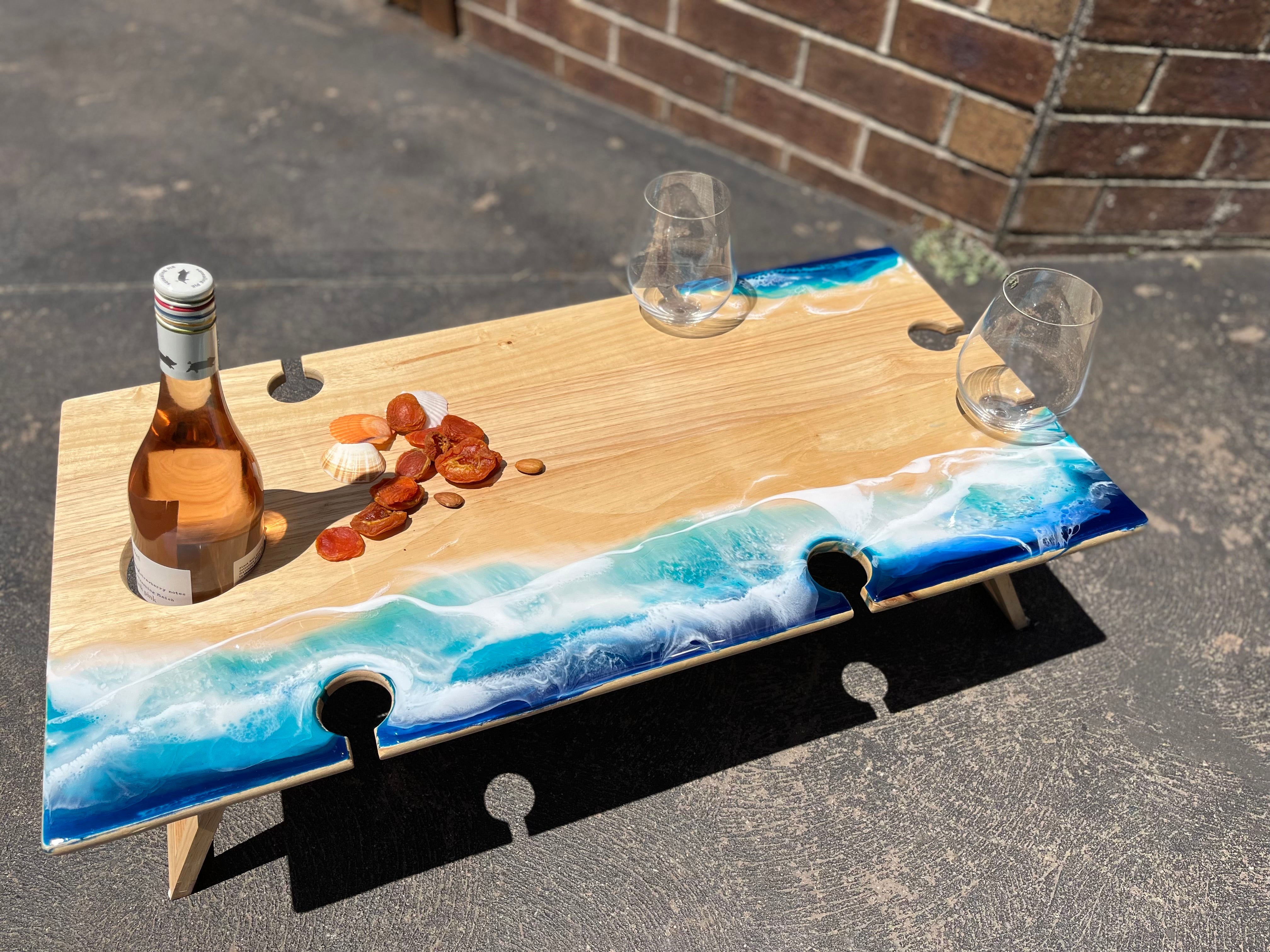 Waves | Picnic table | Ocean Waves | serving board | Ocean Resin waves | Christmas gift | Charcuterie board | Dining table decor