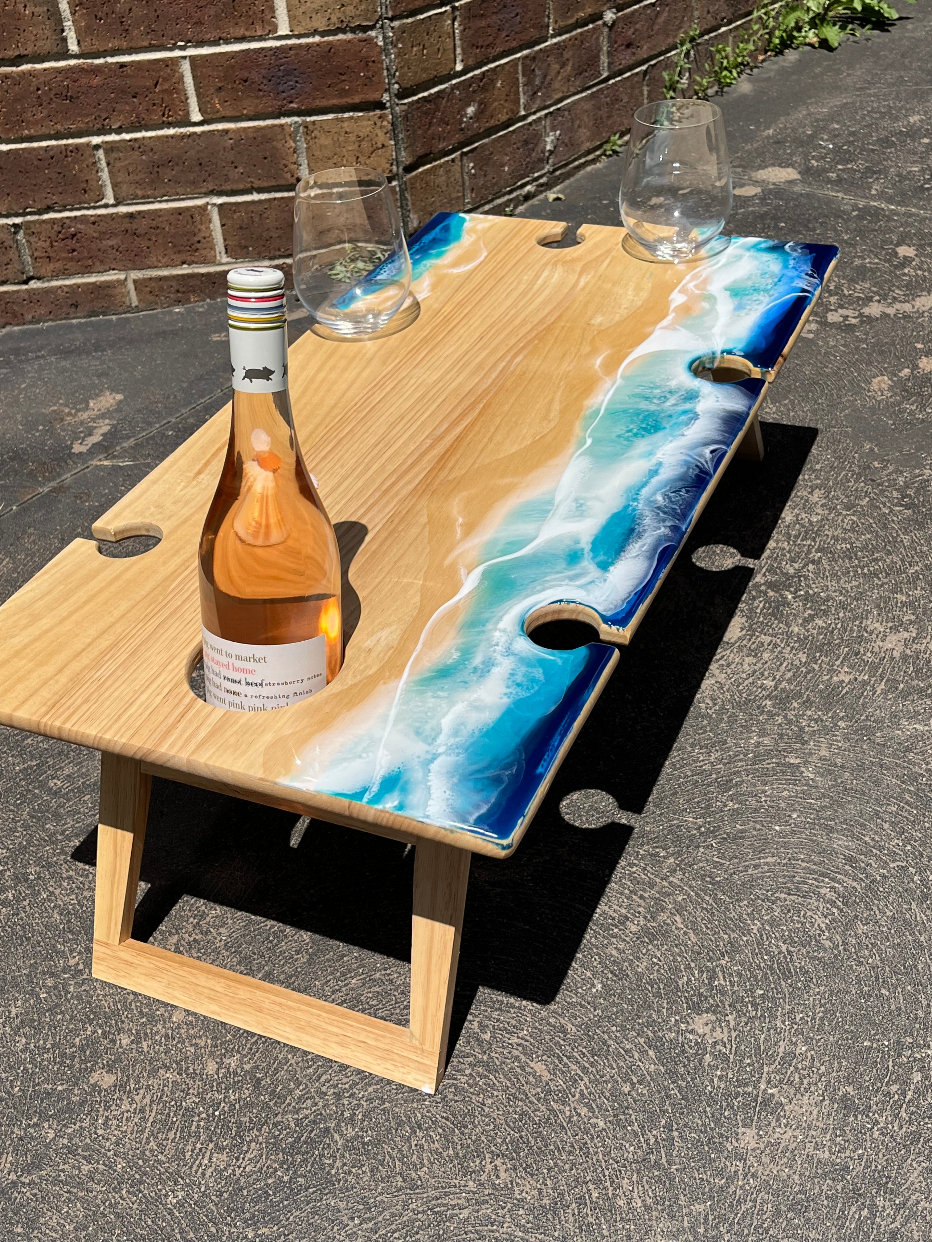 Waves | Picnic table | Ocean Waves | serving board | Ocean Resin waves | Christmas gift | Charcuterie board | Dining table decor