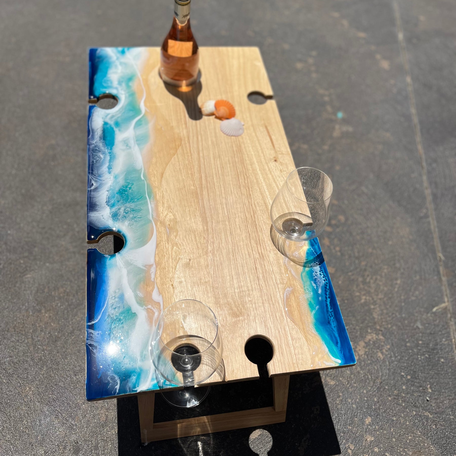 Waves | Picnic table | Ocean Waves | serving board | Charcuterie board | Dining table decor
