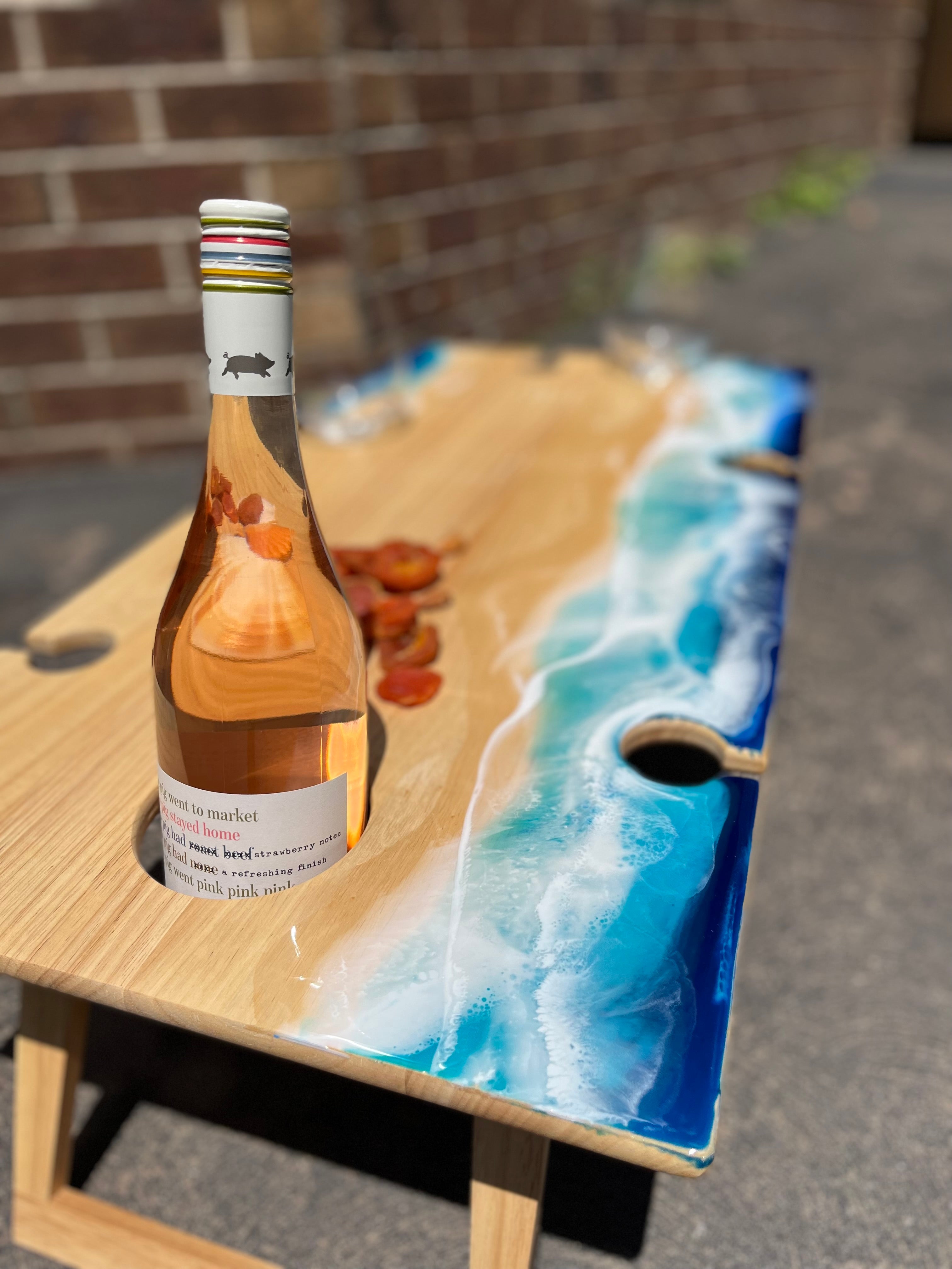 Waves | Picnic table | Ocean Waves | serving board | Ocean Resin waves | Christmas gift | Charcuterie board | Dining table decor