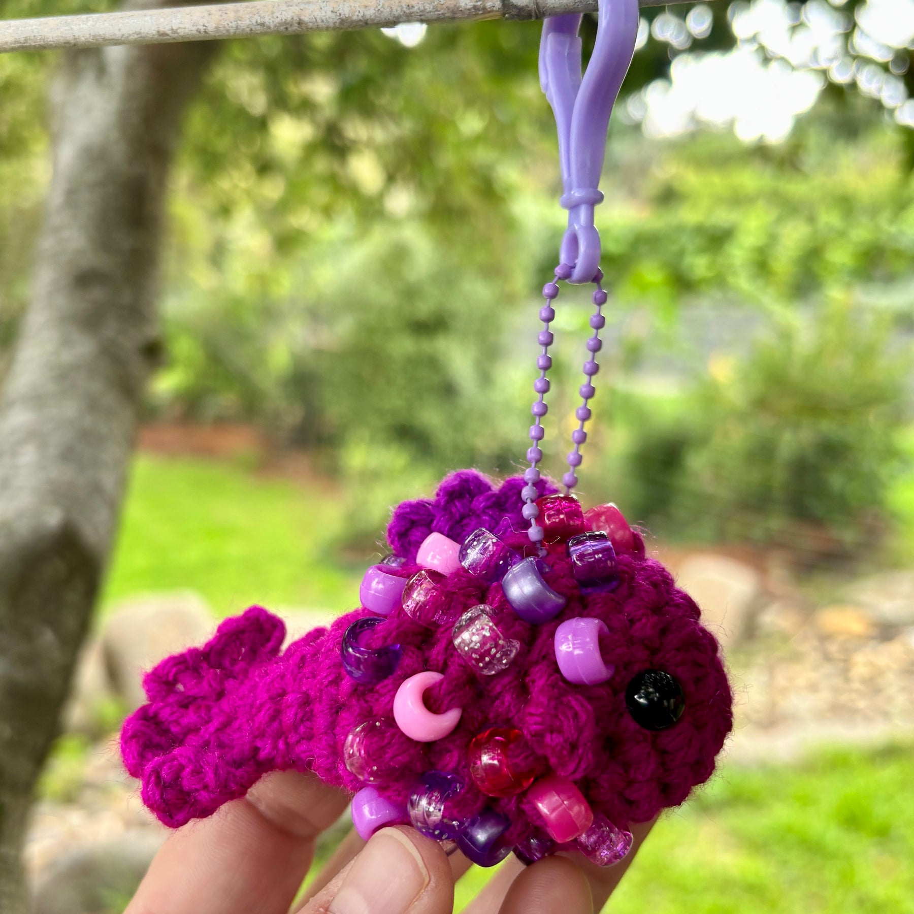Fish Crochet Beaded Fidget Key Chain Toy Bag Tag
