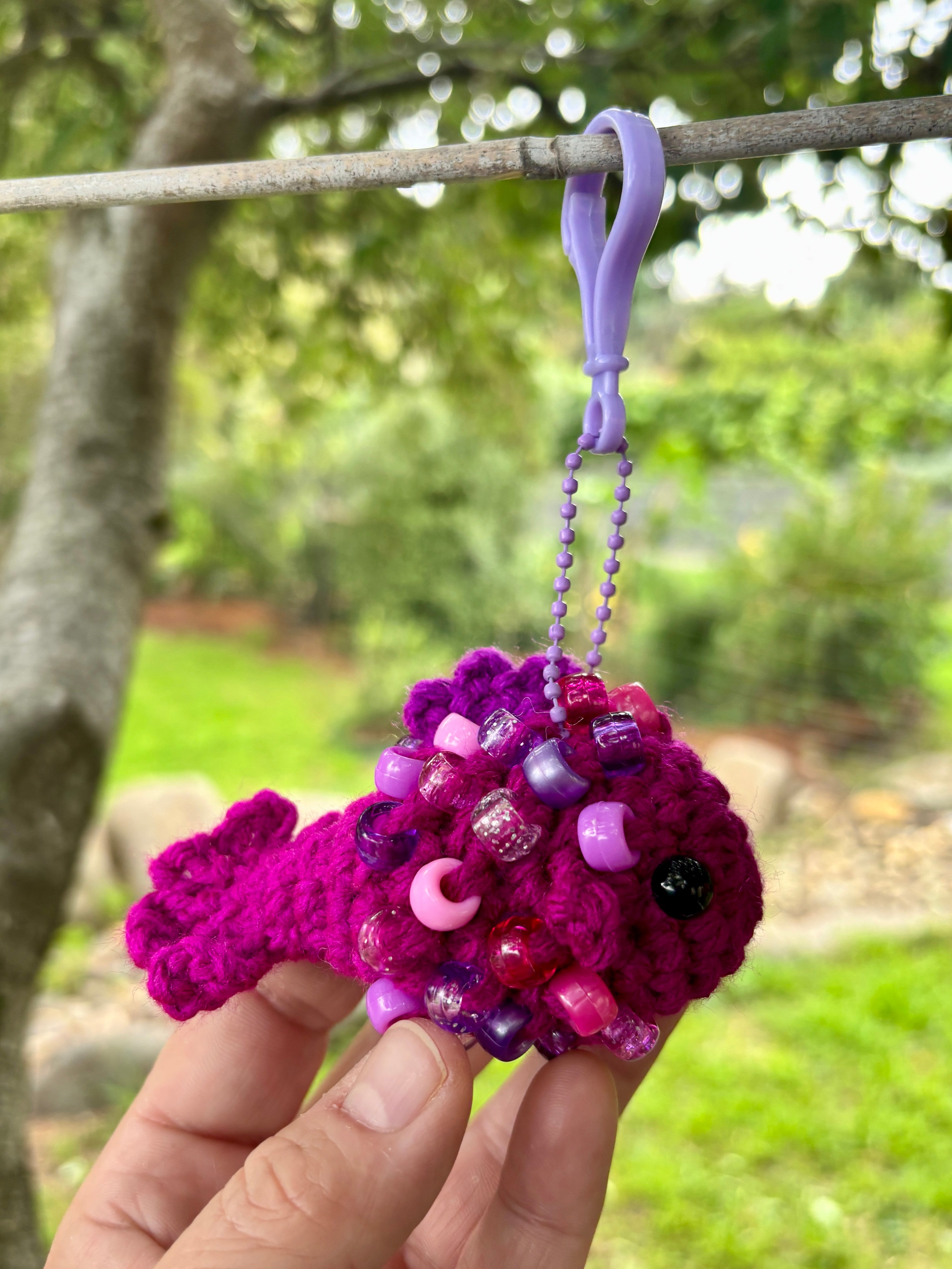 Fish Crochet Beaded Fidget Key Chain Toy Bag Tag