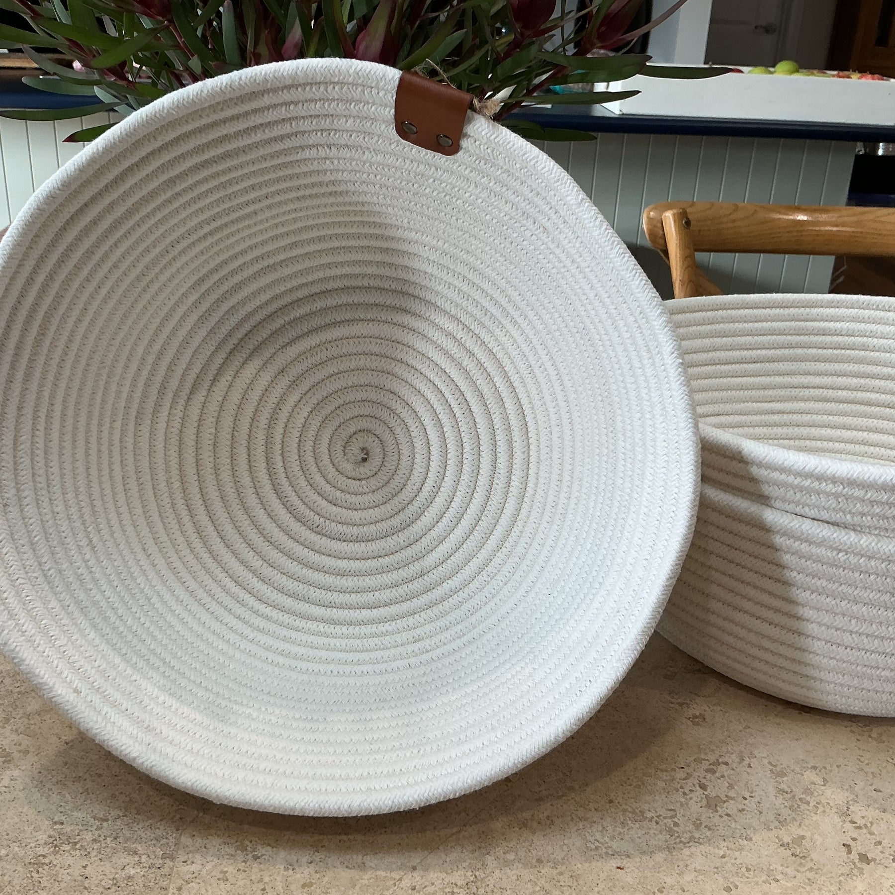 Large cream rope baskets 8mm rope