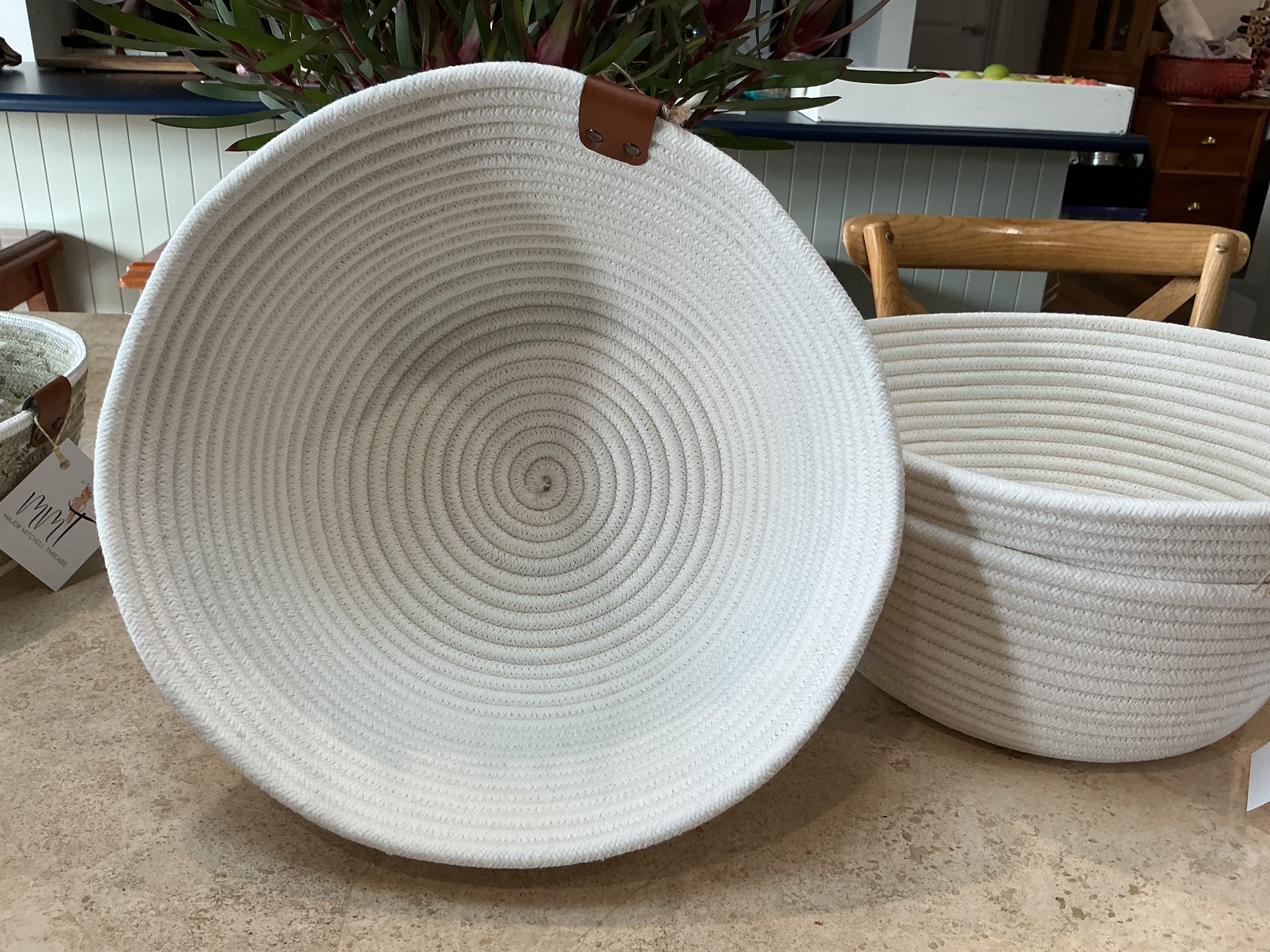 Large cream rope baskets 8mm rope