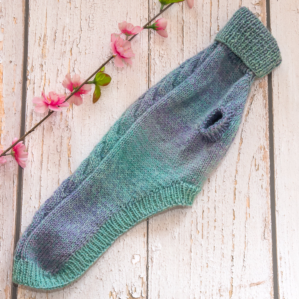 Pet Jumpers - 100% Wool, Hand Knitted Dog or Cat Jumpers - Single Cable Design