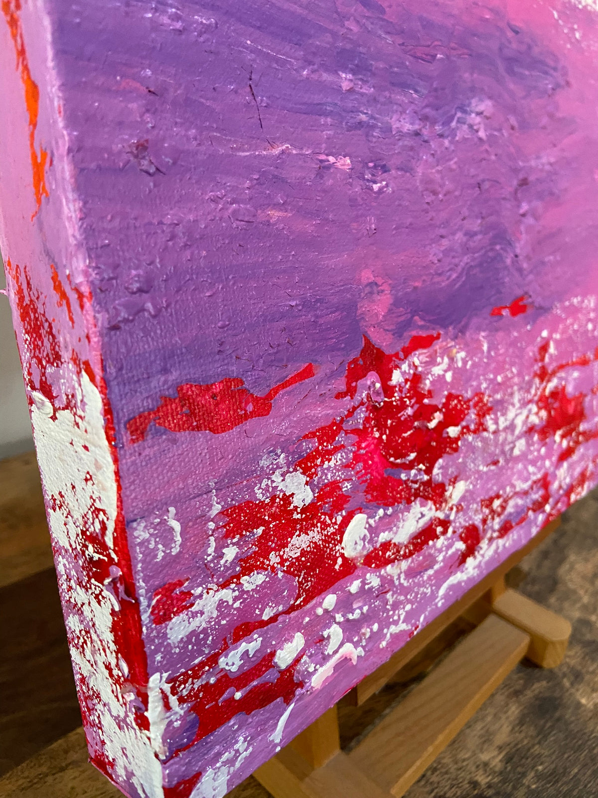 Inverted Abstract Acrylic Canvas Painting: Colorful Wall Art by Margo Humphries (30.5cm)