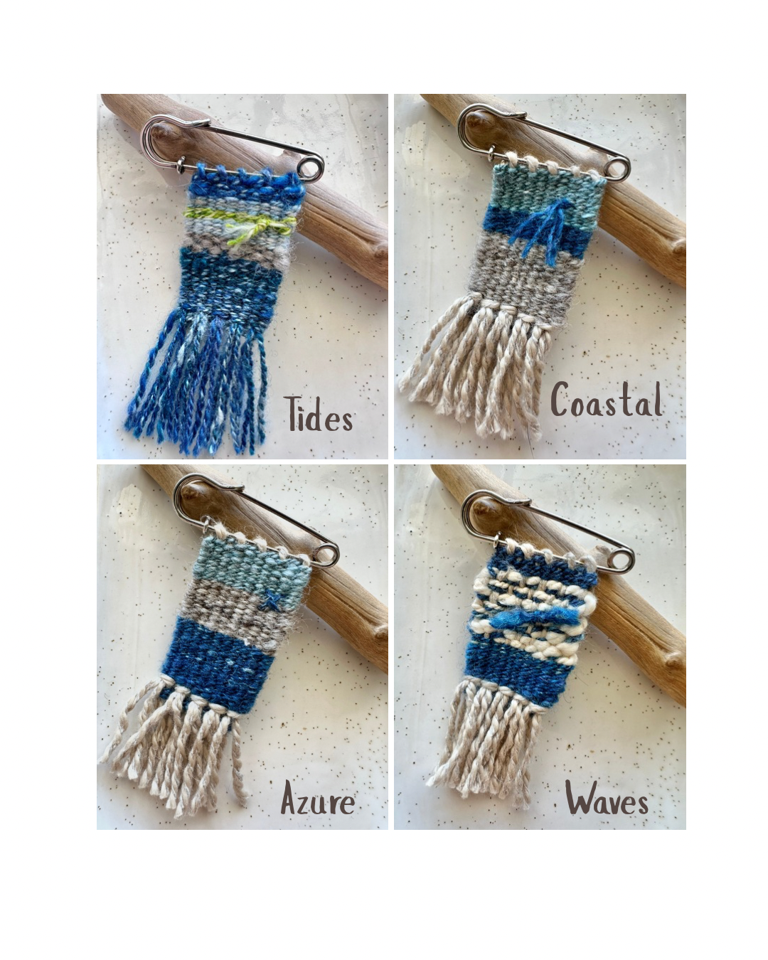 Handwoven Shawl Pins or Brooches