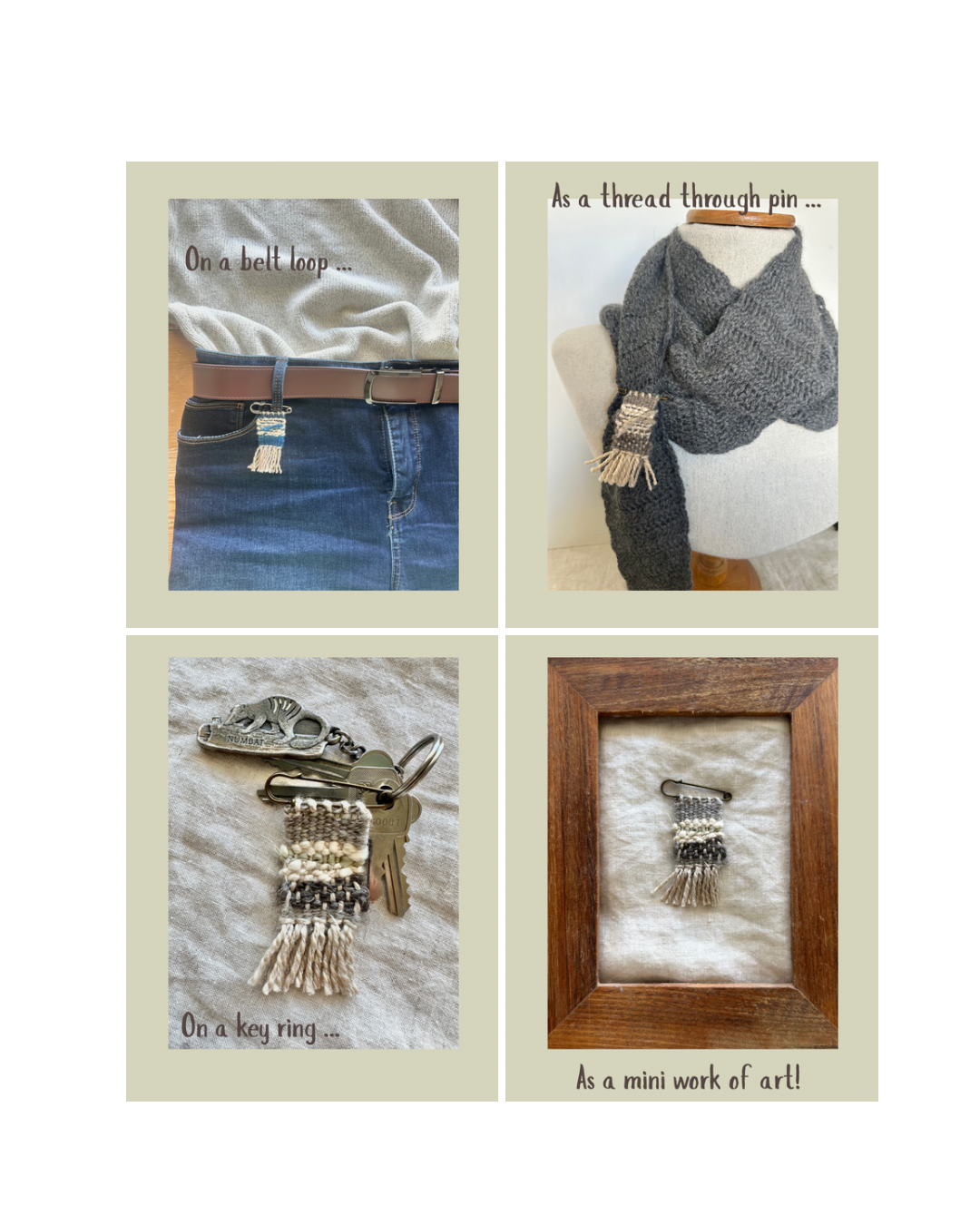 Handwoven Shawl Pins or Brooches