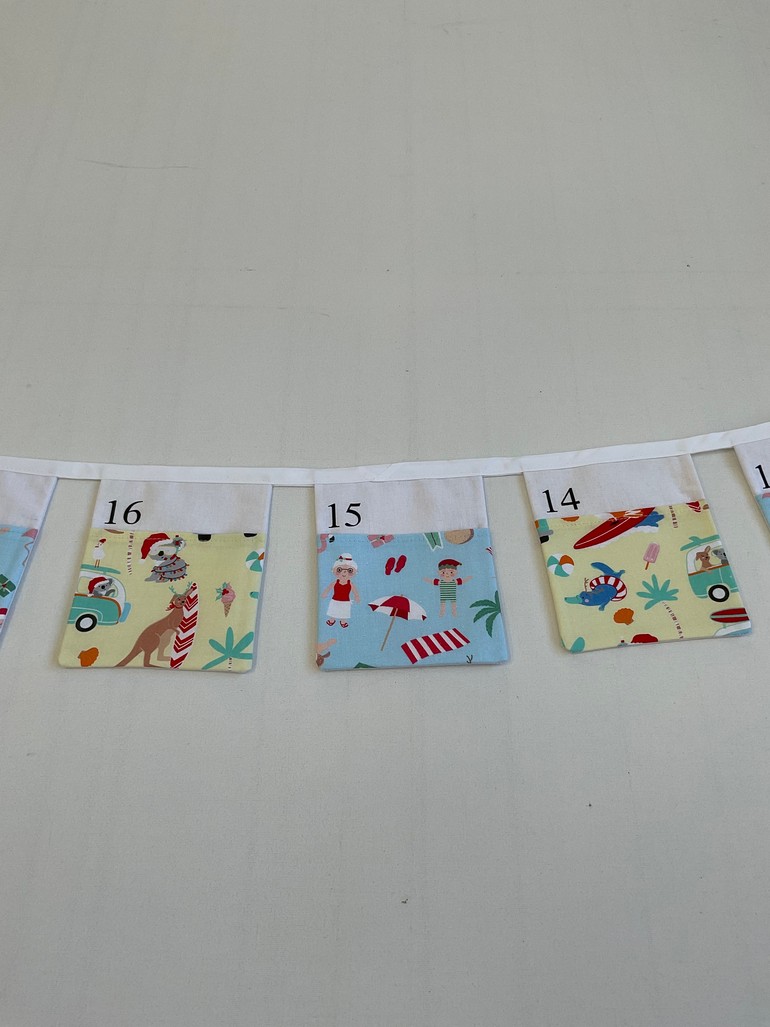 Advent Calendar Bunting - Santa at the Beach