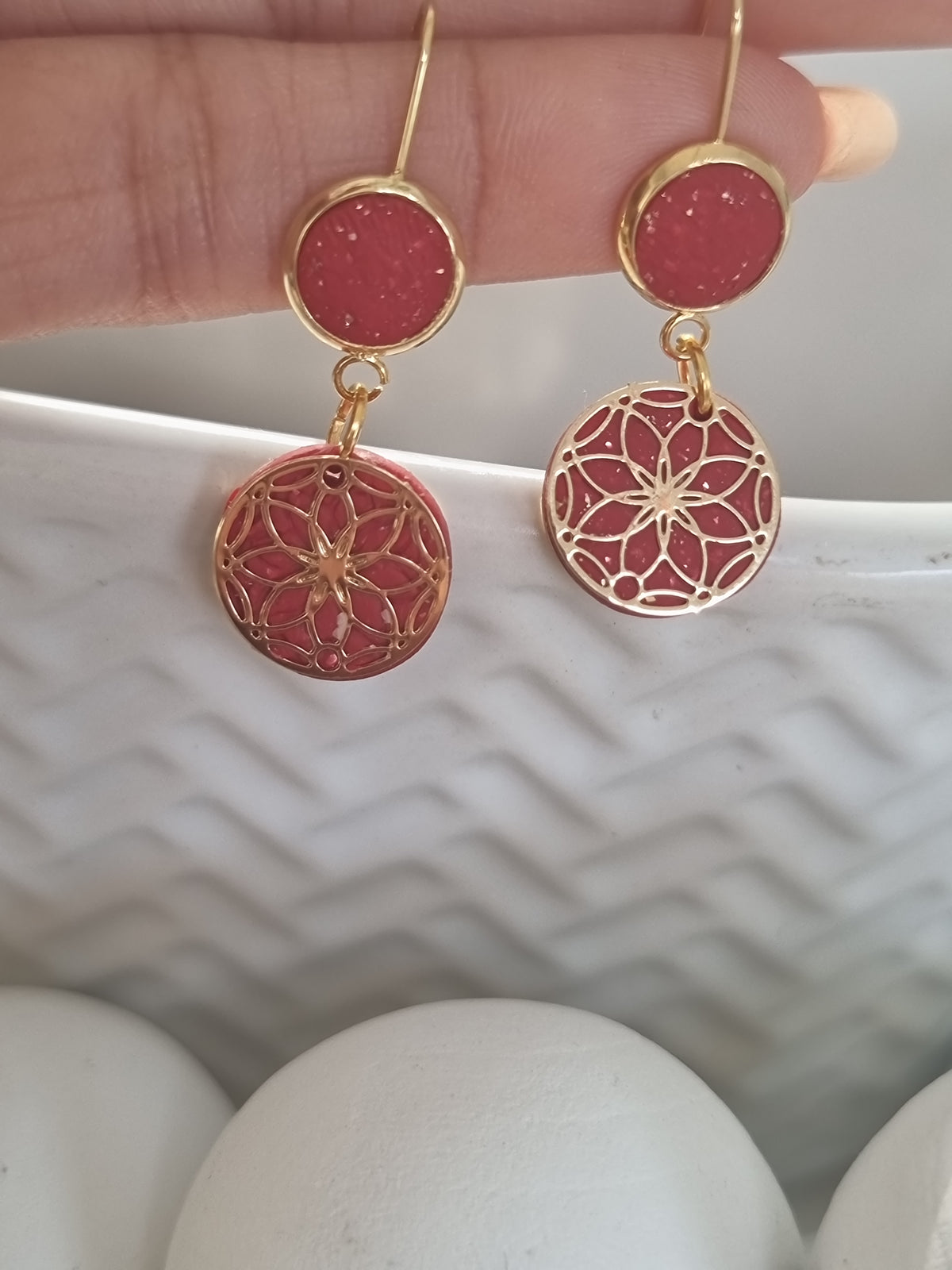Red Lace Dangles