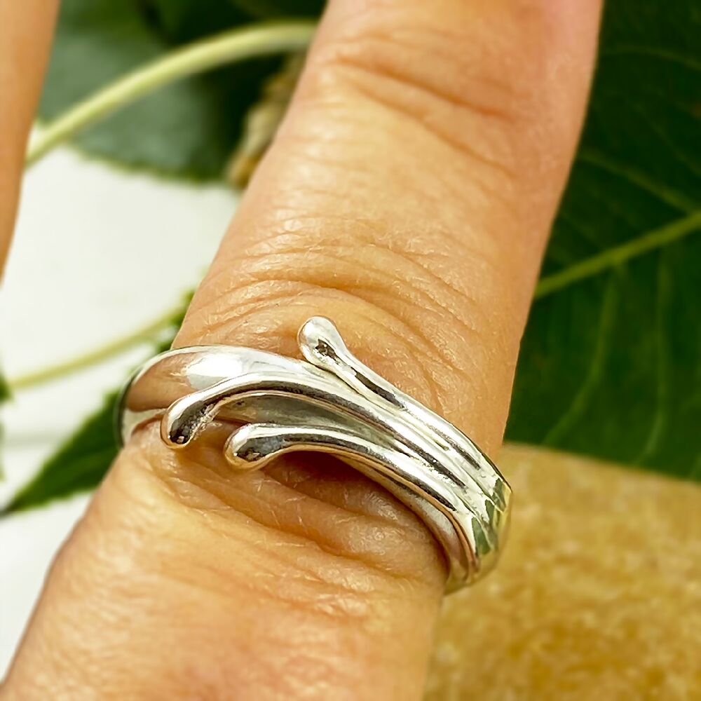 Argentium Silver Deco Inspired Ring