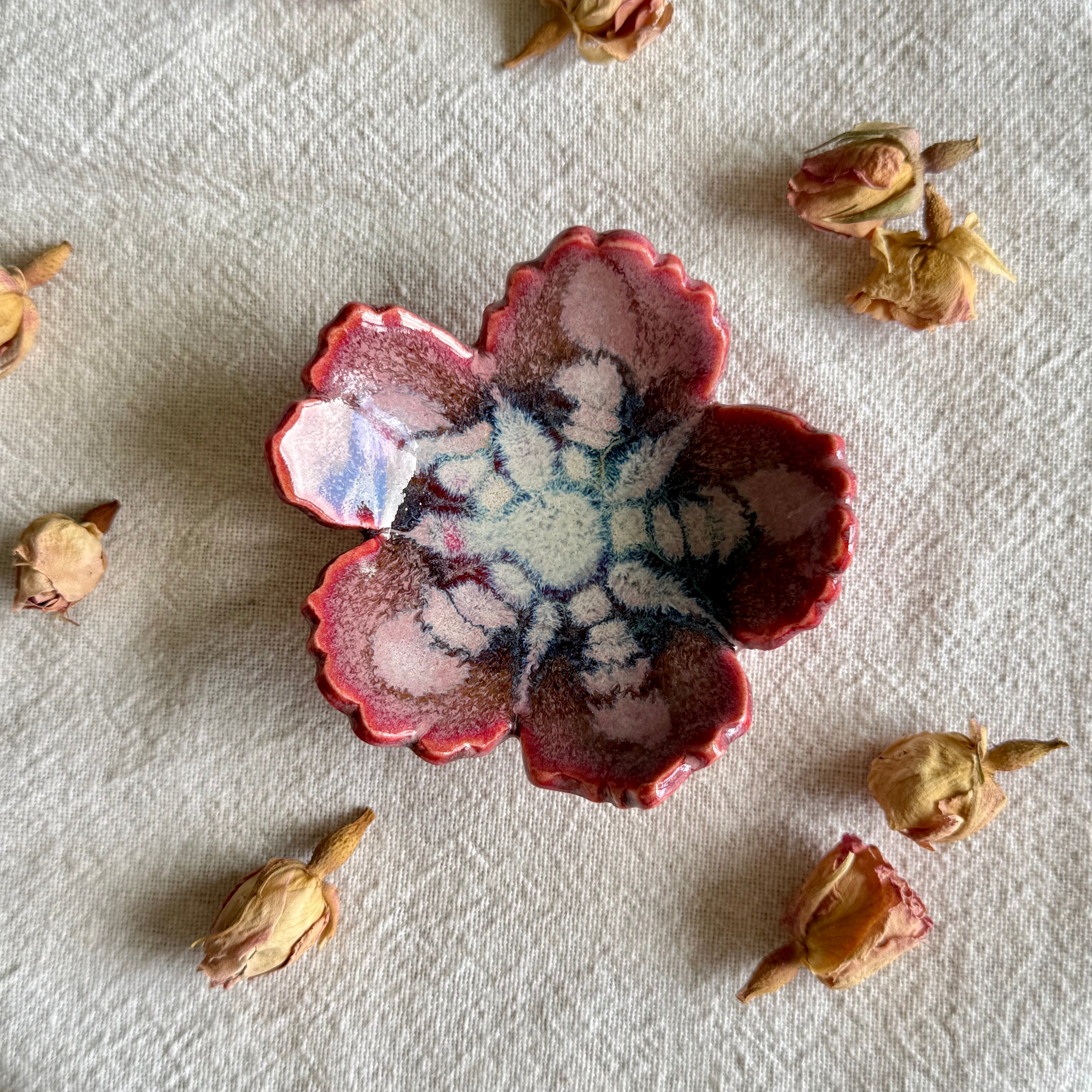 Porcelain Petal Dish | Tea Light Holder or Trinket Dish | Ceramic